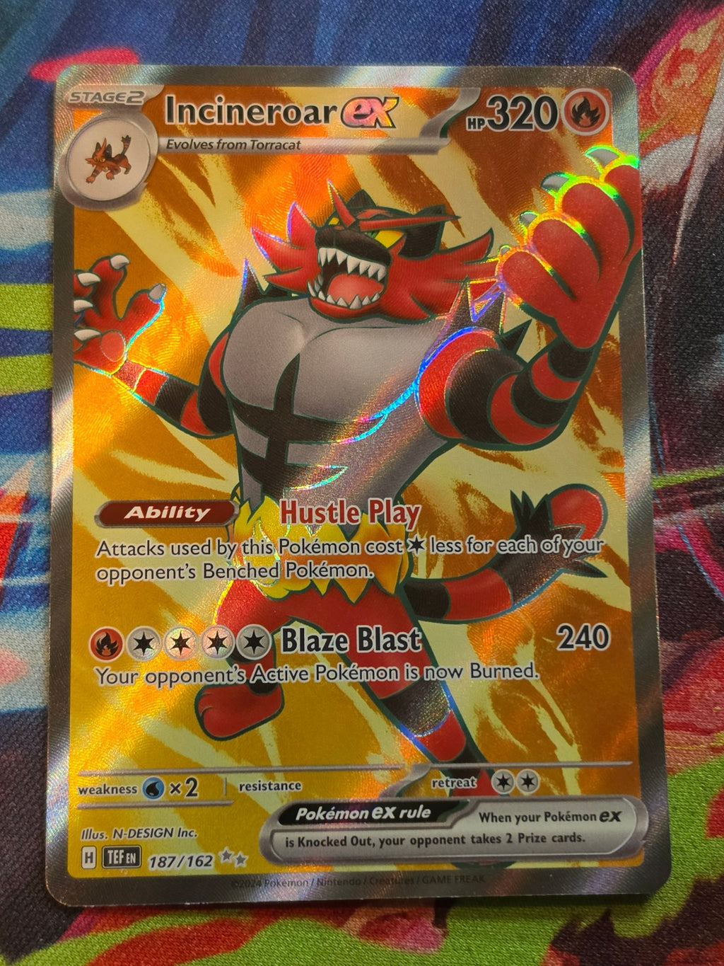 Incineroar ex Ultra Rare SV05: Temporal Forces 187/162 NM Pokemon