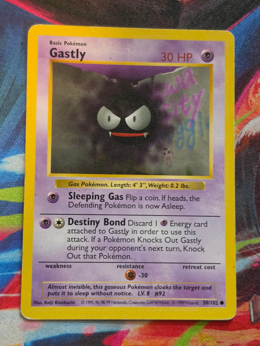 Gastly Shadowless Base Set Common 050/102 LP Pokemon