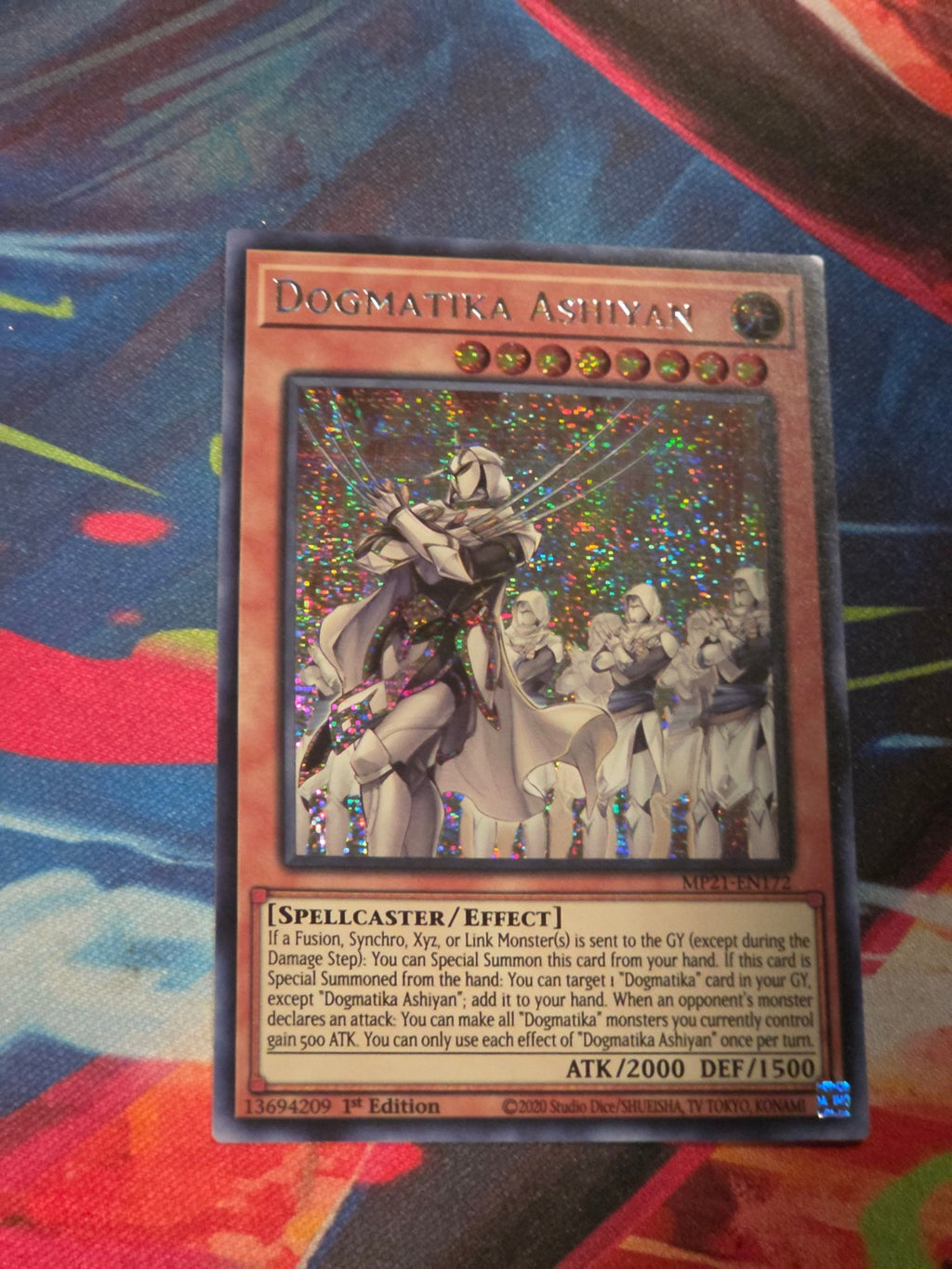 Dogmatika Ashiyan Prismatic Secret Rare 2021 Tin of Ancient Battles MP21-EN172 1st Edition LP Yu-Gi-Oh!