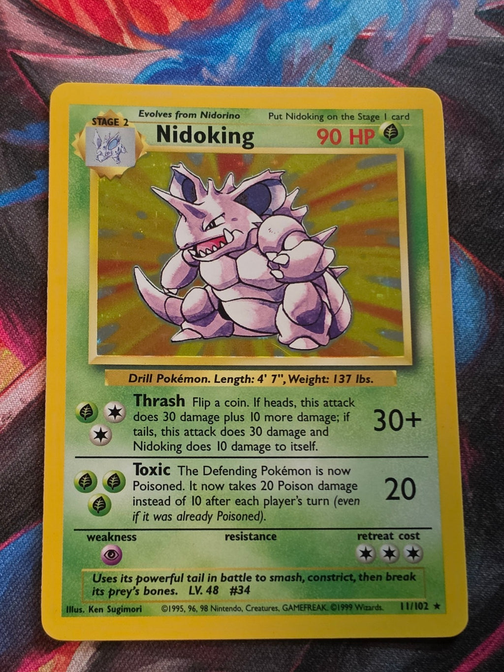 Nidoking Holo Rare Base Set 011/102 NM Pokemon