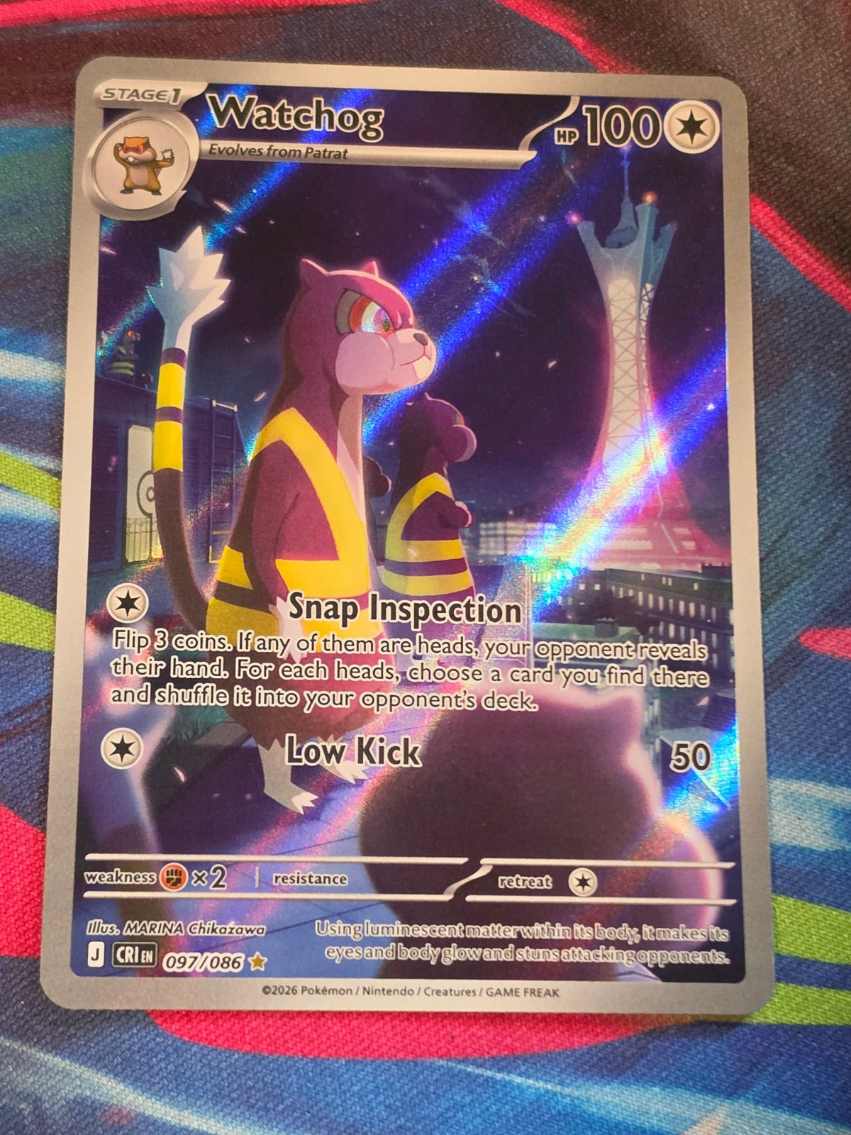 Watchog Illustration Rare Chaos Rising 097/086 NM Pokemon