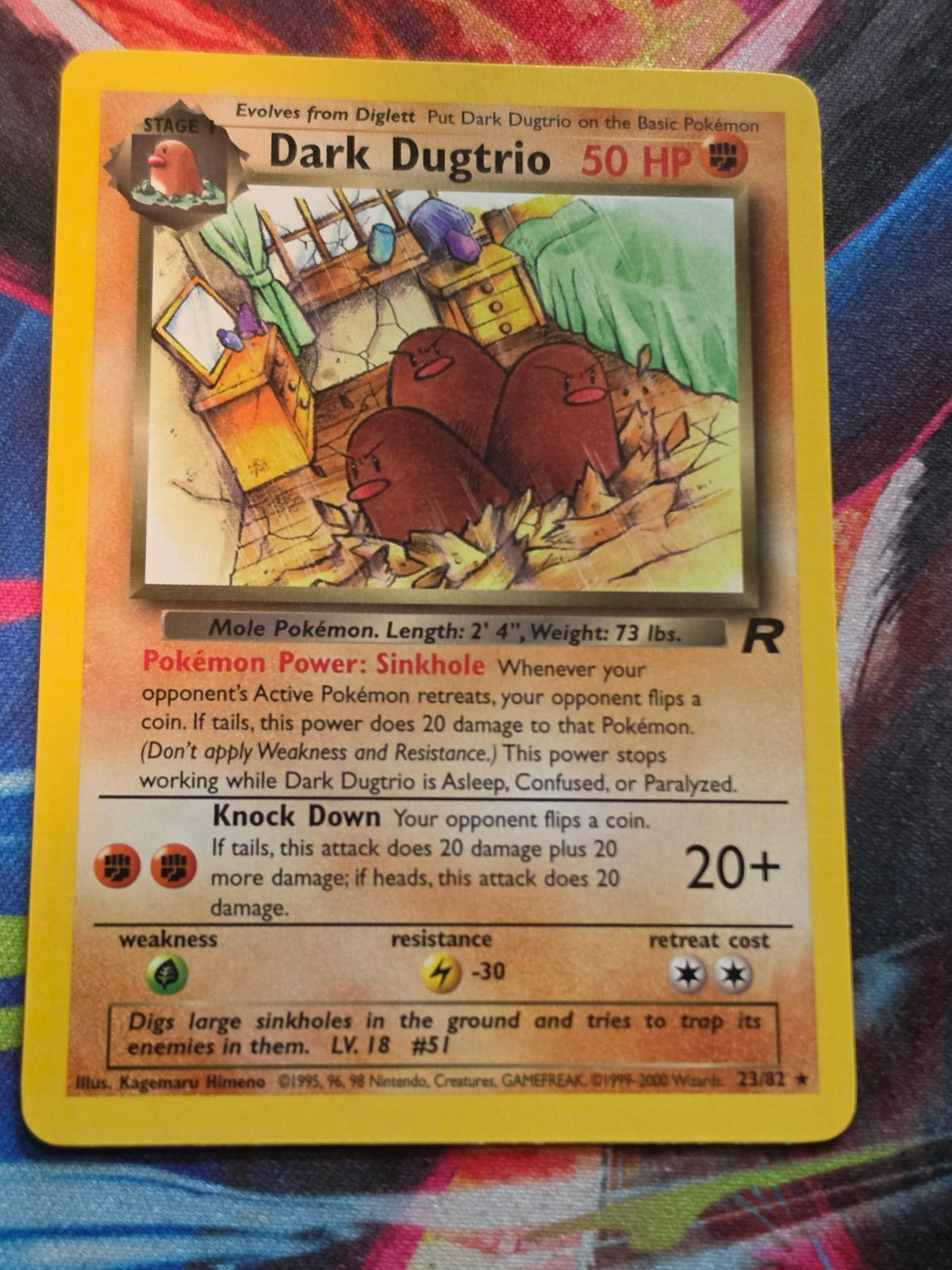 Dark Dugtrio (23) - 23/82 - Team Rocket - Rare - NM Pokemon