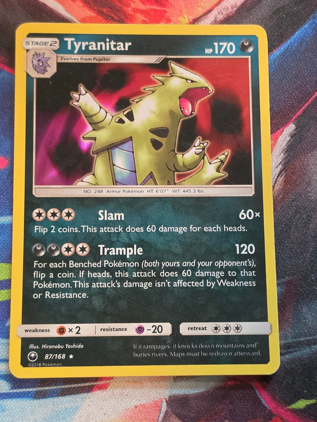 Tyranitar - 87/168 - SM - Celestial Storm - Holo Rare - LP Pokemon