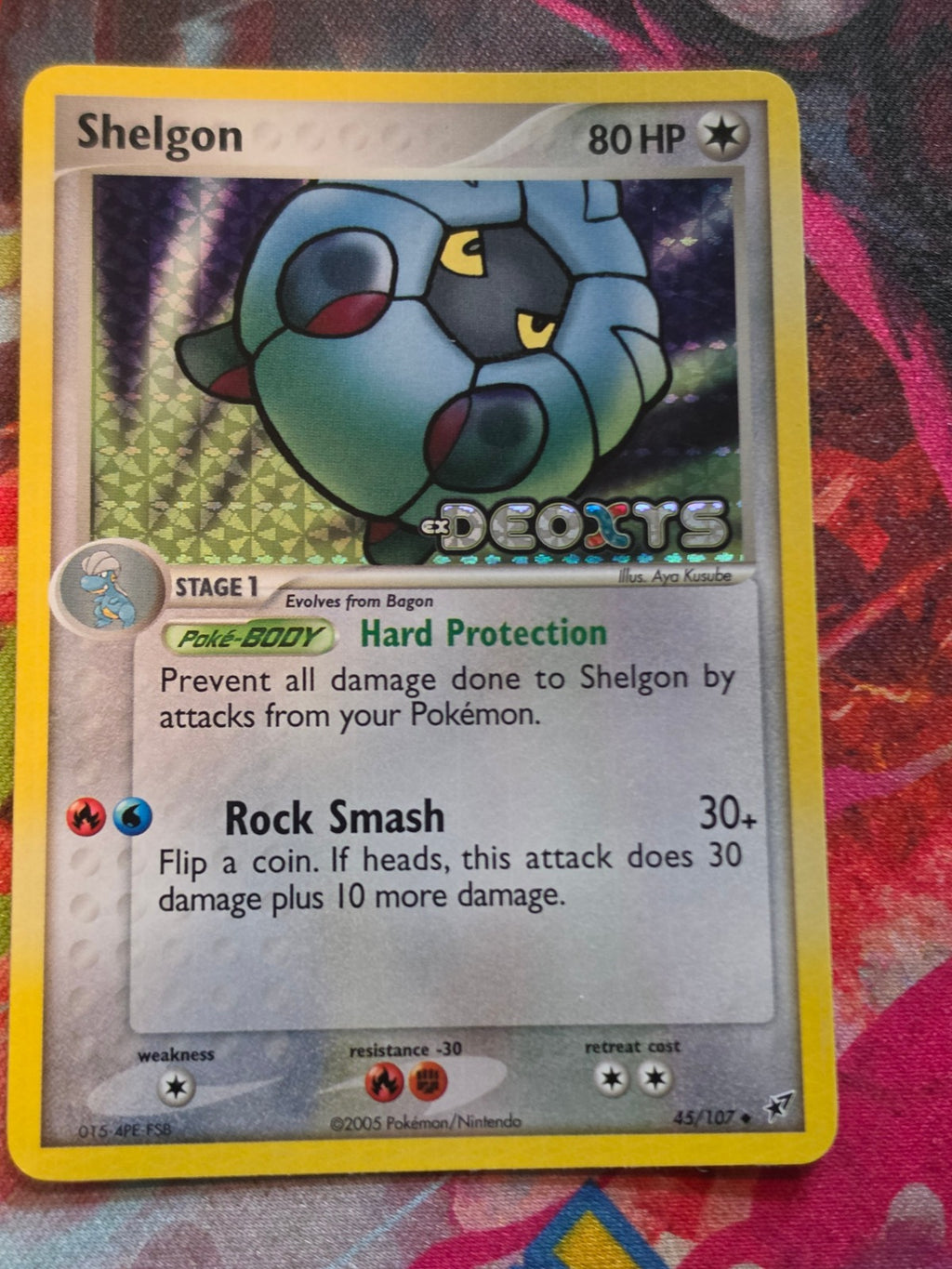 Shelgon Uncommon Reverse Holo EX Deoxys 45/107 HP *2 creases but otherwise clean Pokemon