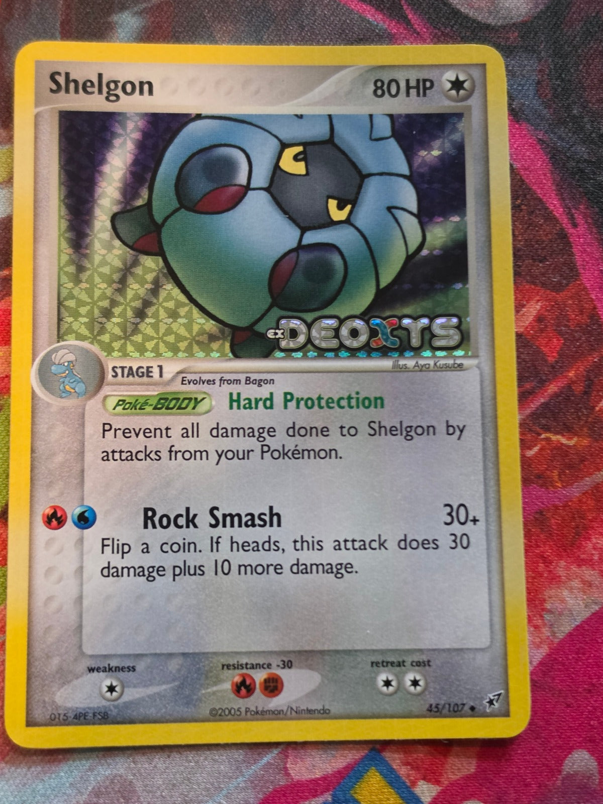 Shelgon Uncommon Reverse Holo EX Deoxys 45/107 HP *2 creases but otherwise clean Pokemon