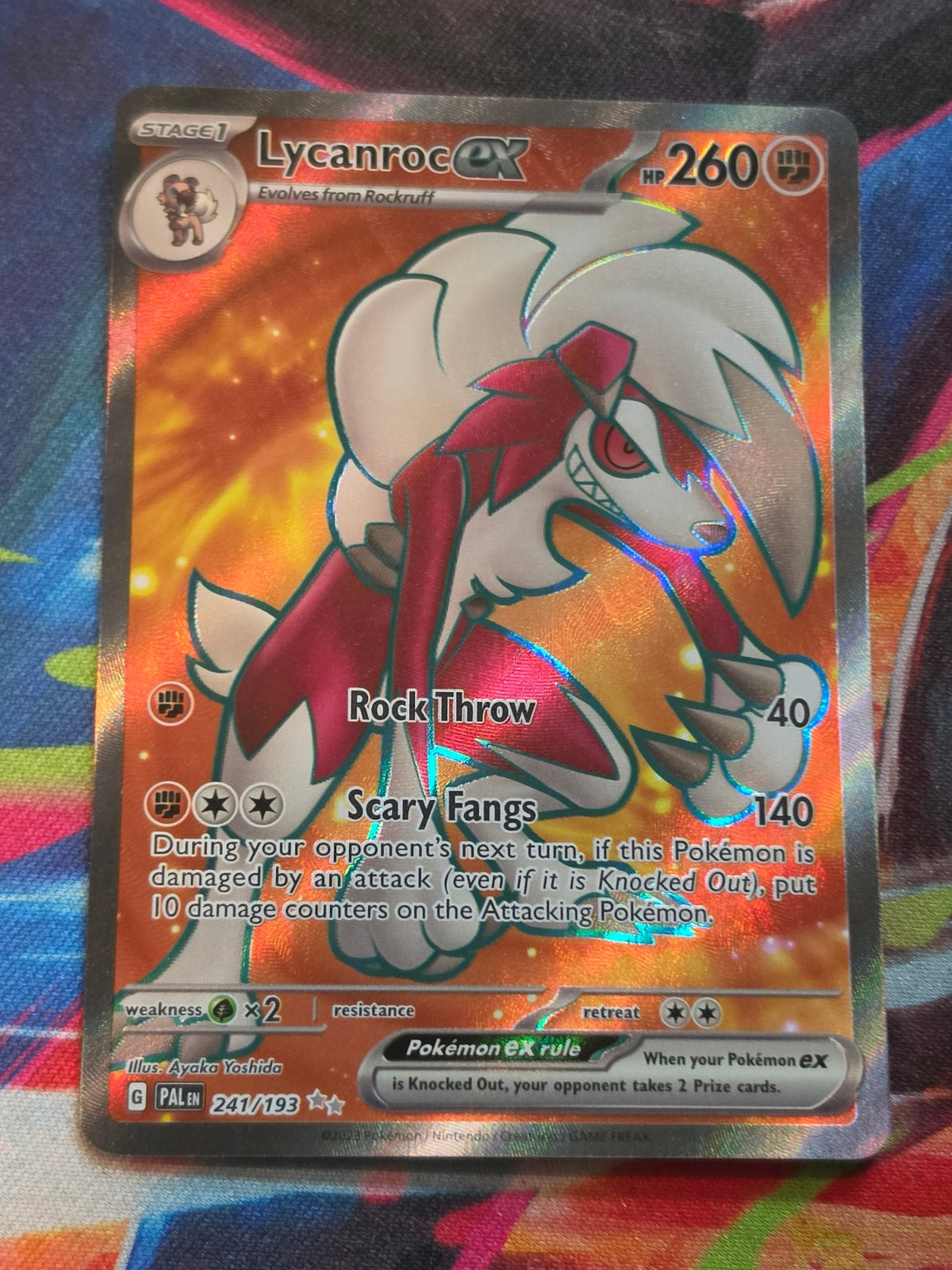 Lycanroc ex Ultra Rare SV02: Paldea Evolved 241/193 NM Pokemon