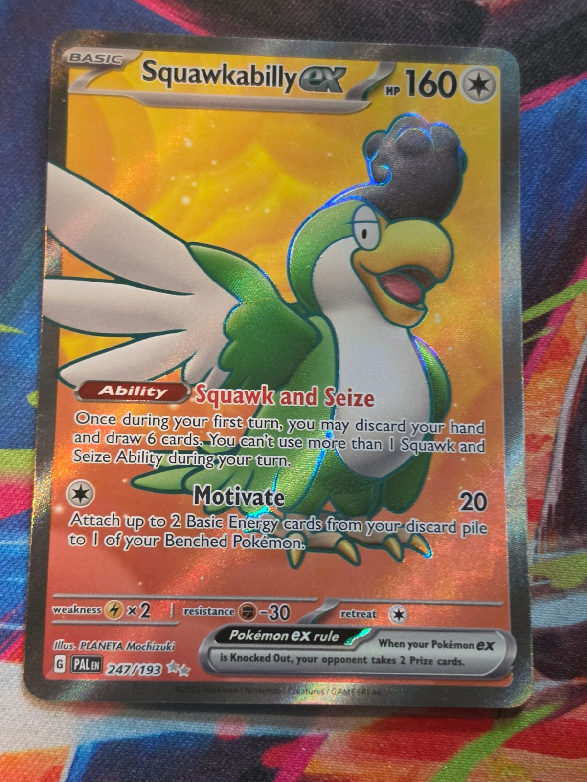 Squawkabilly ex Ultra Rare SV02: Paldea Evolved 247/193 LP Pokemon