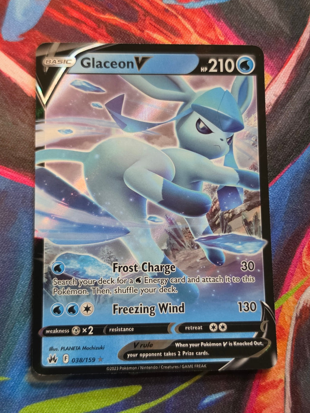 Glaceon V Ultra Rare Crown Zenith 038/159 NM Pokemon