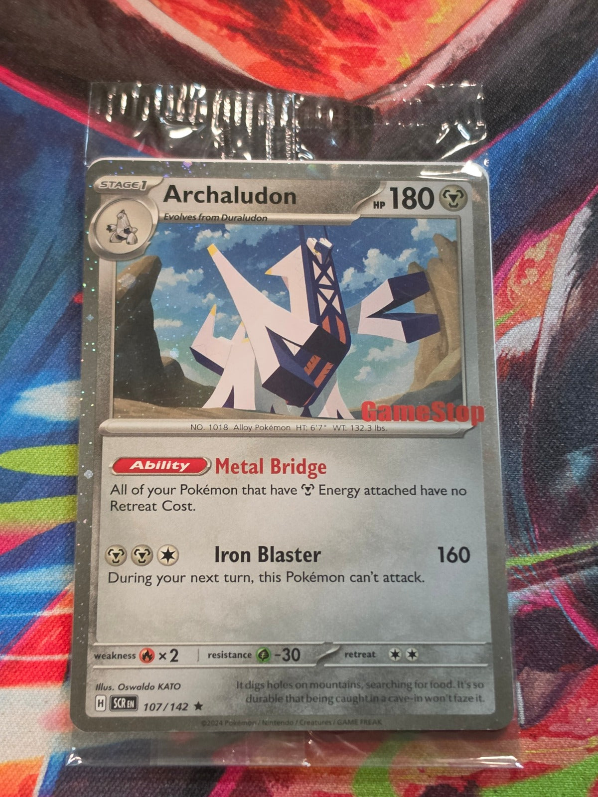 Archaludon (Cosmos Holo) (Gamestop Exclusive) Rare Miscellaneous Cards & Products 107/142 NM SEALED Pokemon