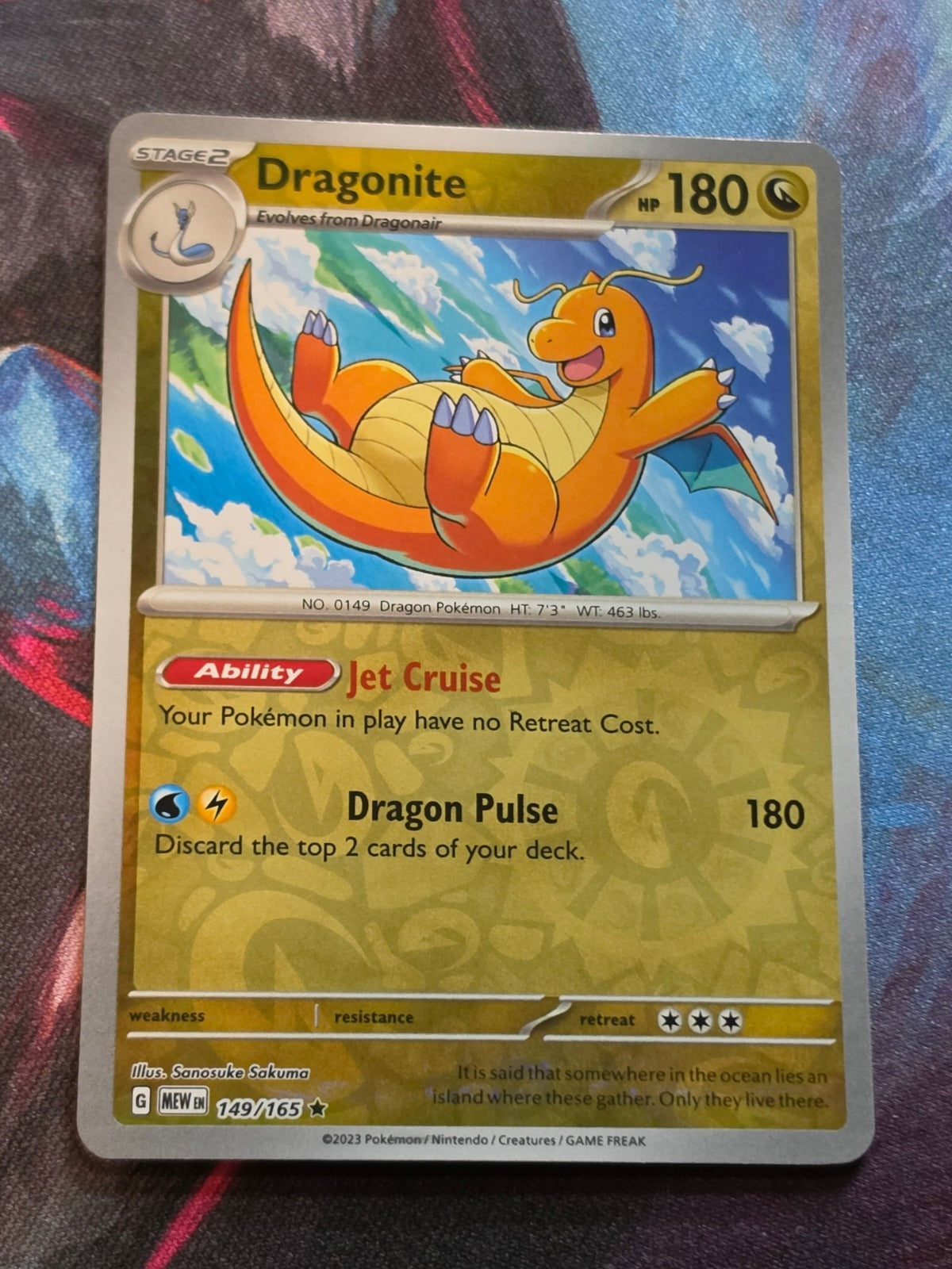 Dragonite Reverse Holo Rare Scarlet & Violet 151 149/165 NM Pokemon
