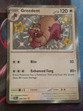 Greedent Shiny Rare Paldean Fates 206/091 NM Pokemon
