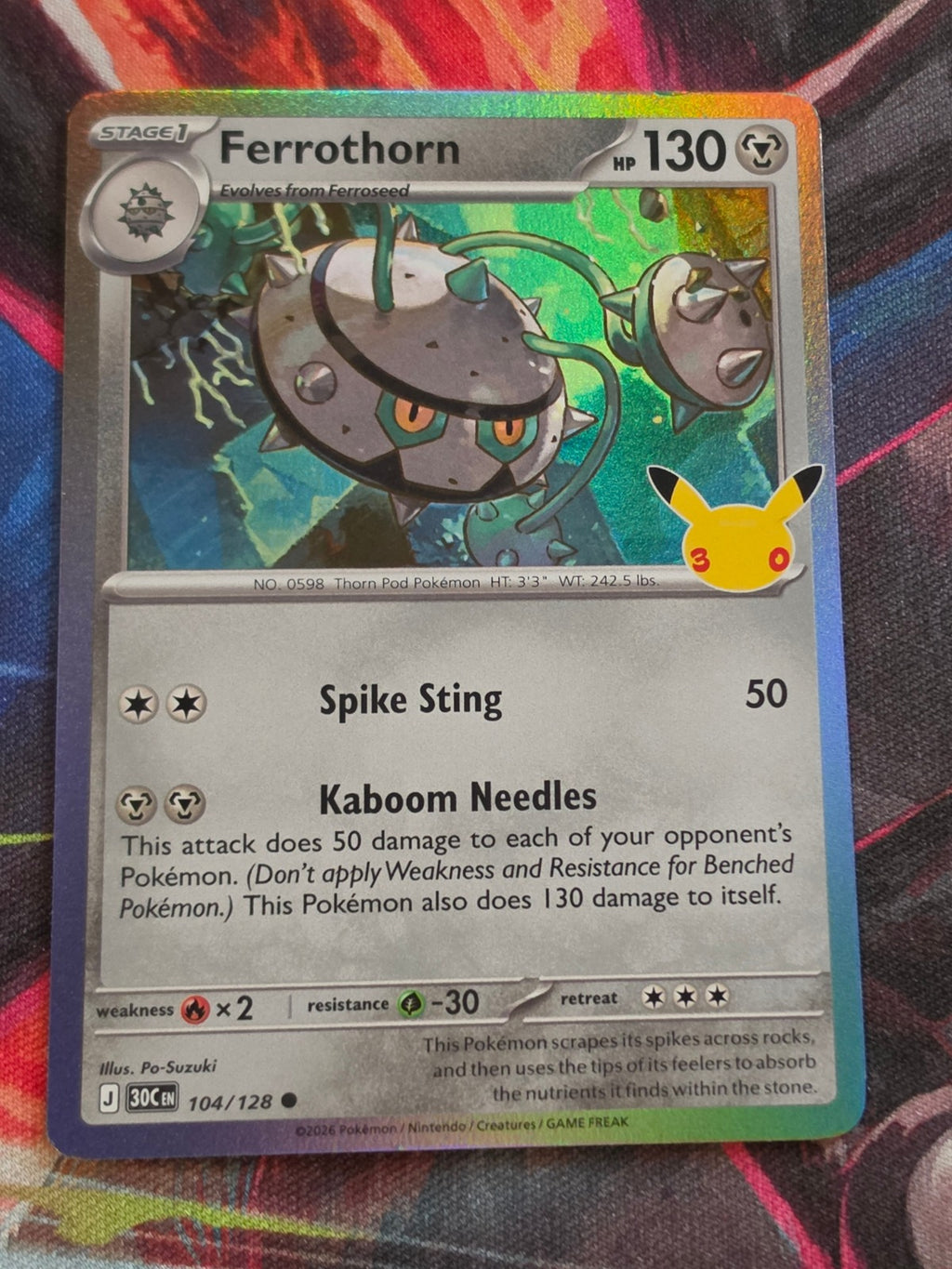 Ferrothorn - 104/128 - ME: 30th Celebration - Common - NM - Pokemon