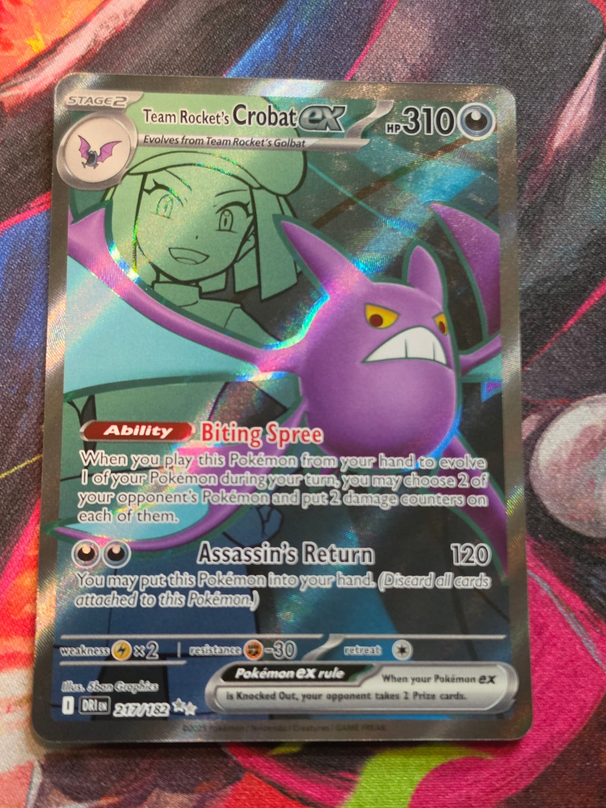 Team Rocket's Crobat ex Ultra Rare SV10: Destined Rivals 217/182 NM Pokemon