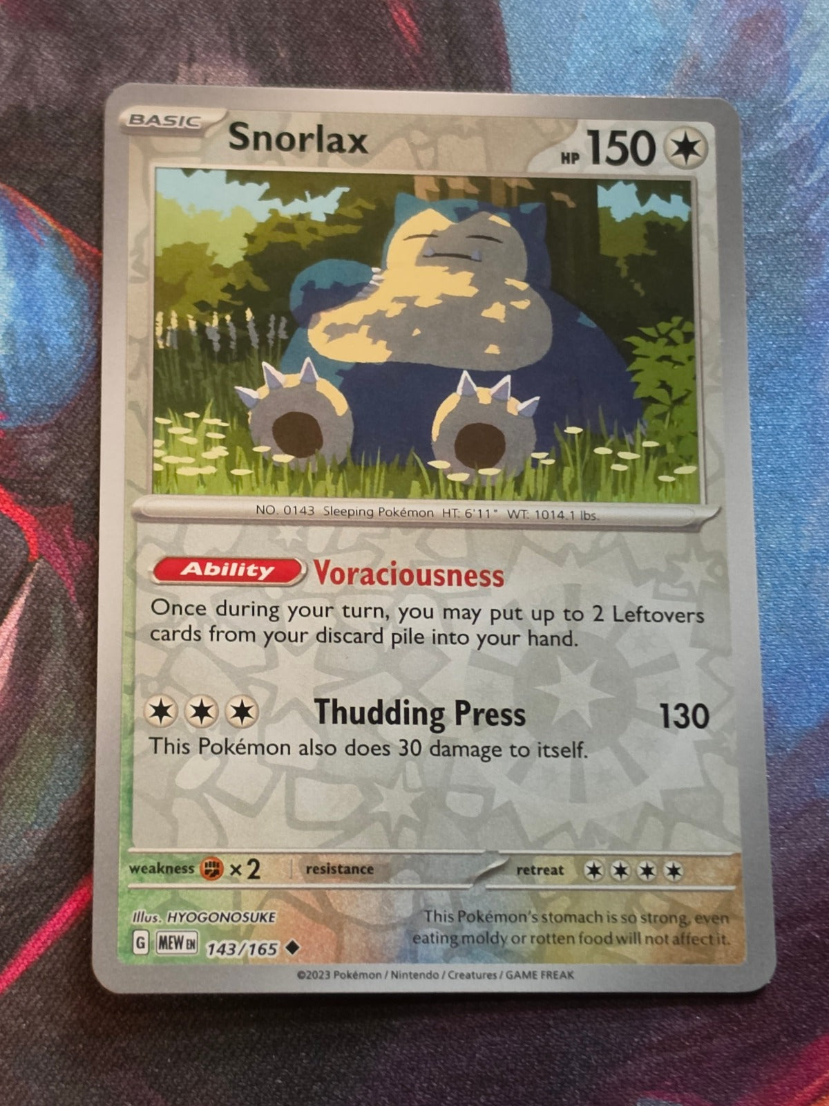 Snorlax Reverse Holo Uncommon Scarlet & Violet 151 143/165 NM Pokemon