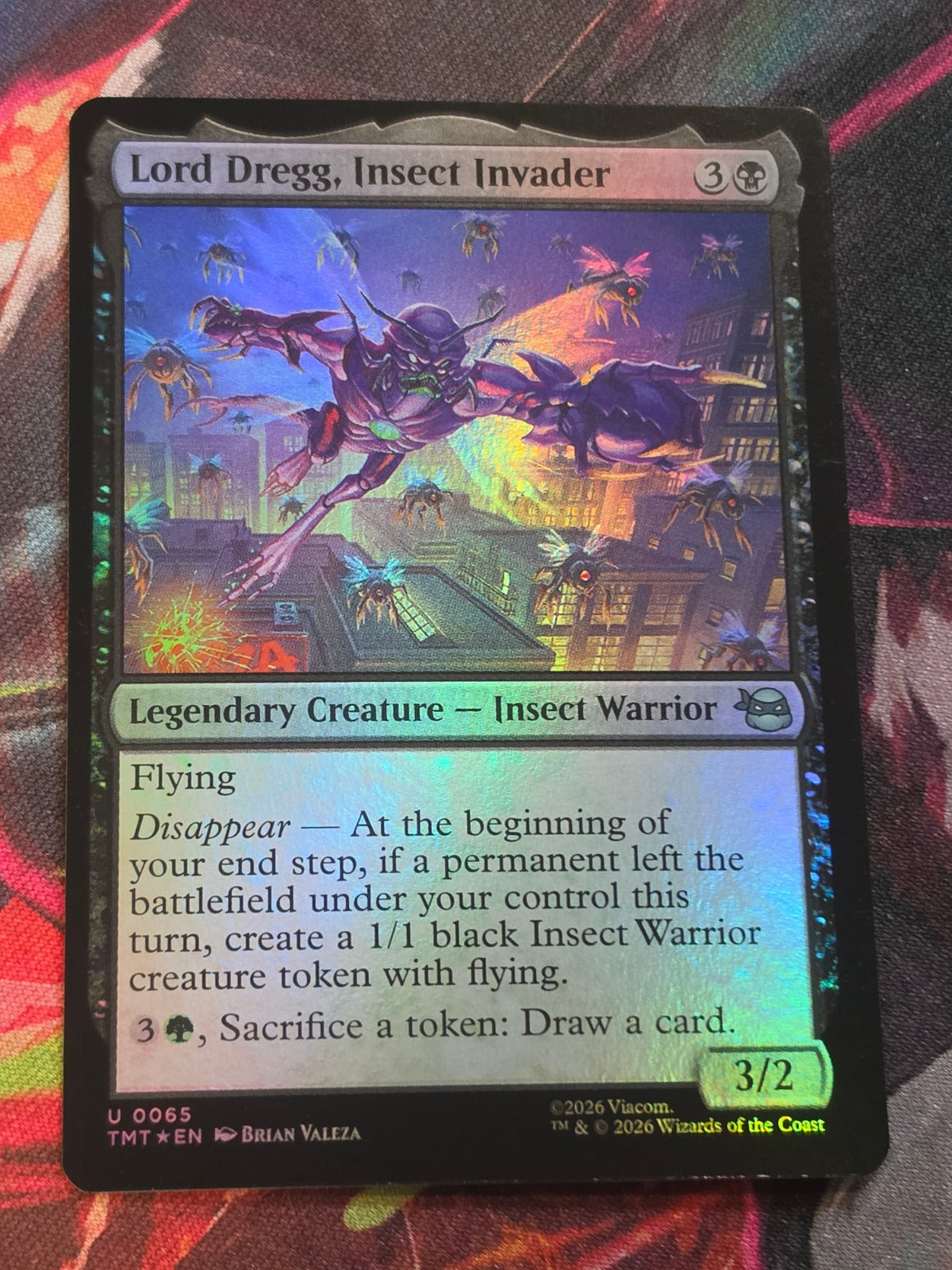 Lord Dregg, Insect Invader - 65 - Teenage Mutant Ninja Turtles - U - Foil - NM MTG