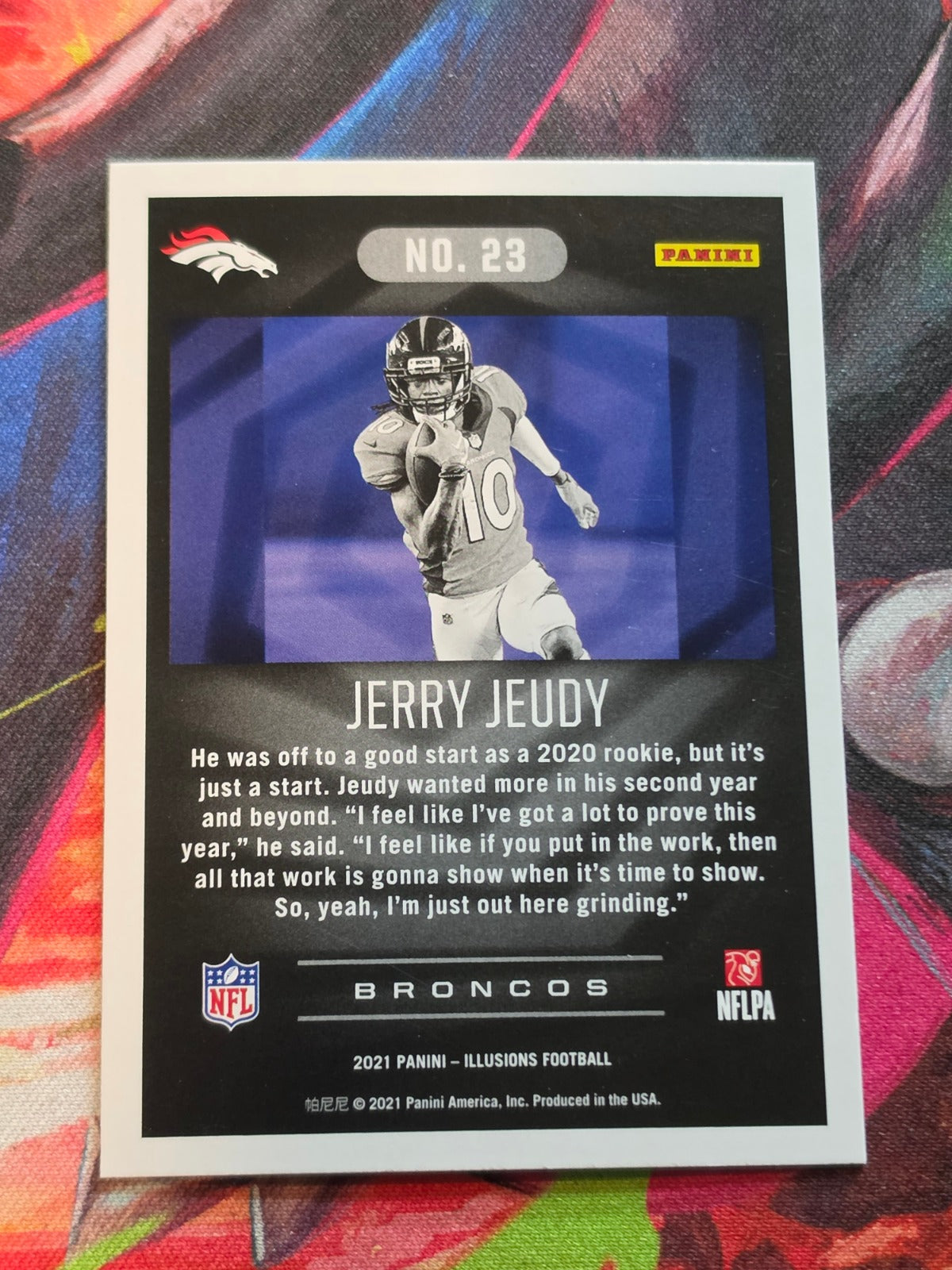 Jerry Jeudy 2021 Panini Illusions 23 NM Football (Back)