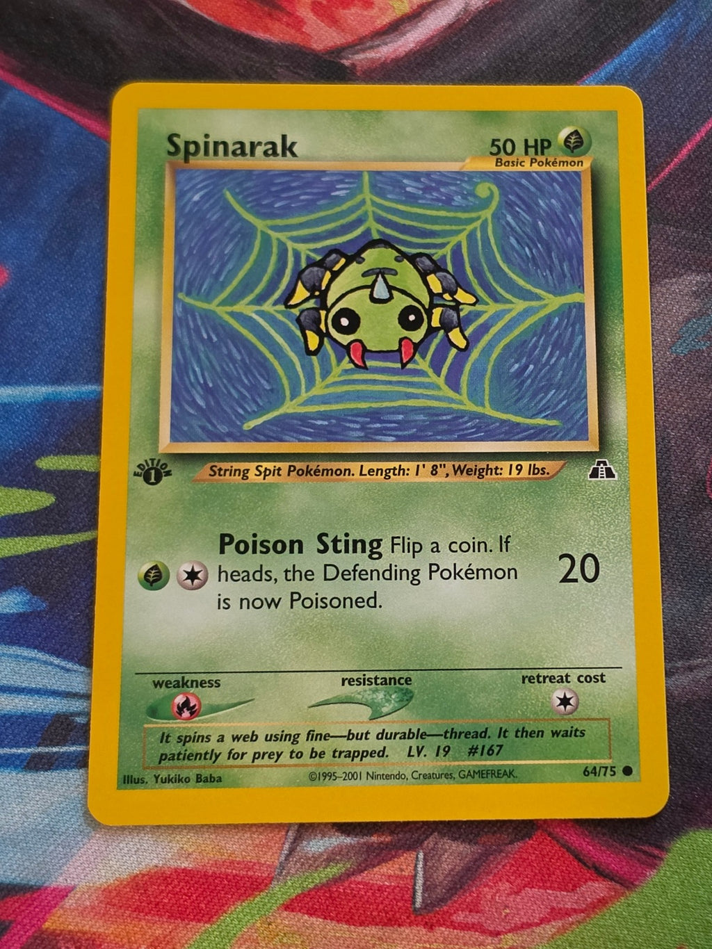 Spinarak - 64/75 - Neo Discovery - Common - 1st Edition - NM Pokemon