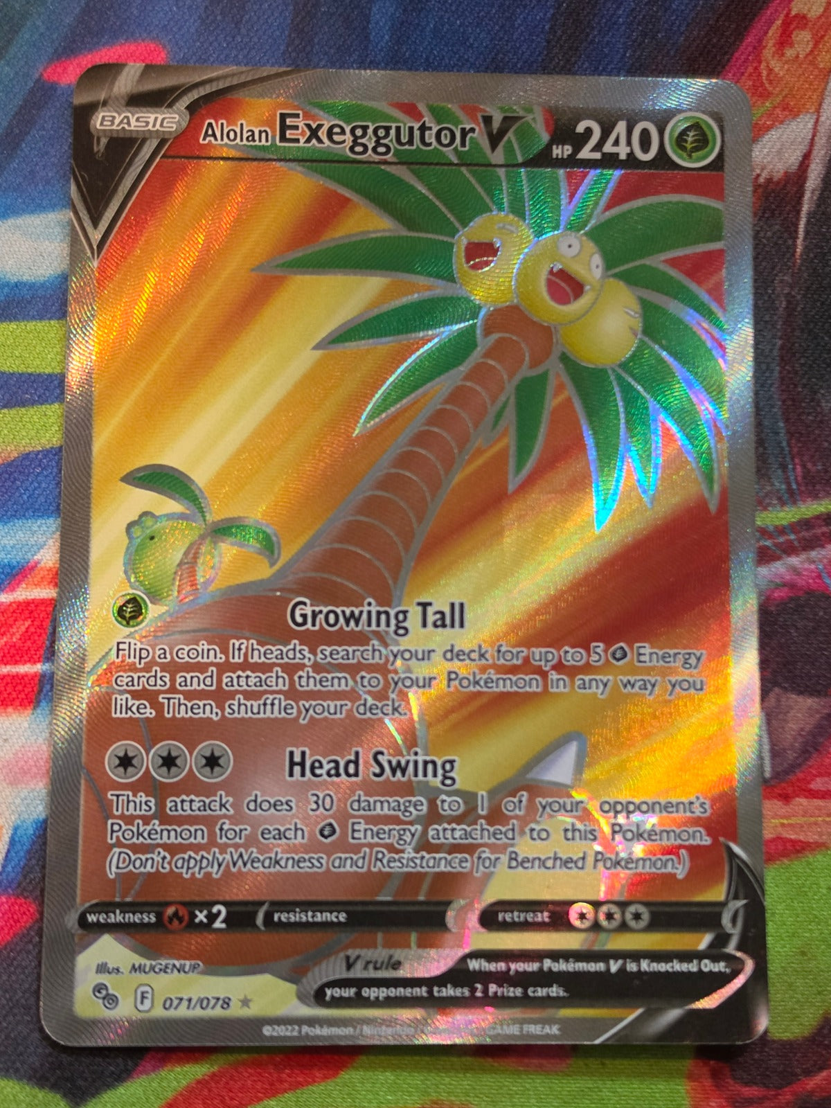 Alolan Exeggutor V (Full Art) Ultra Rare Pokemon GO 071/078 NM Pokemon