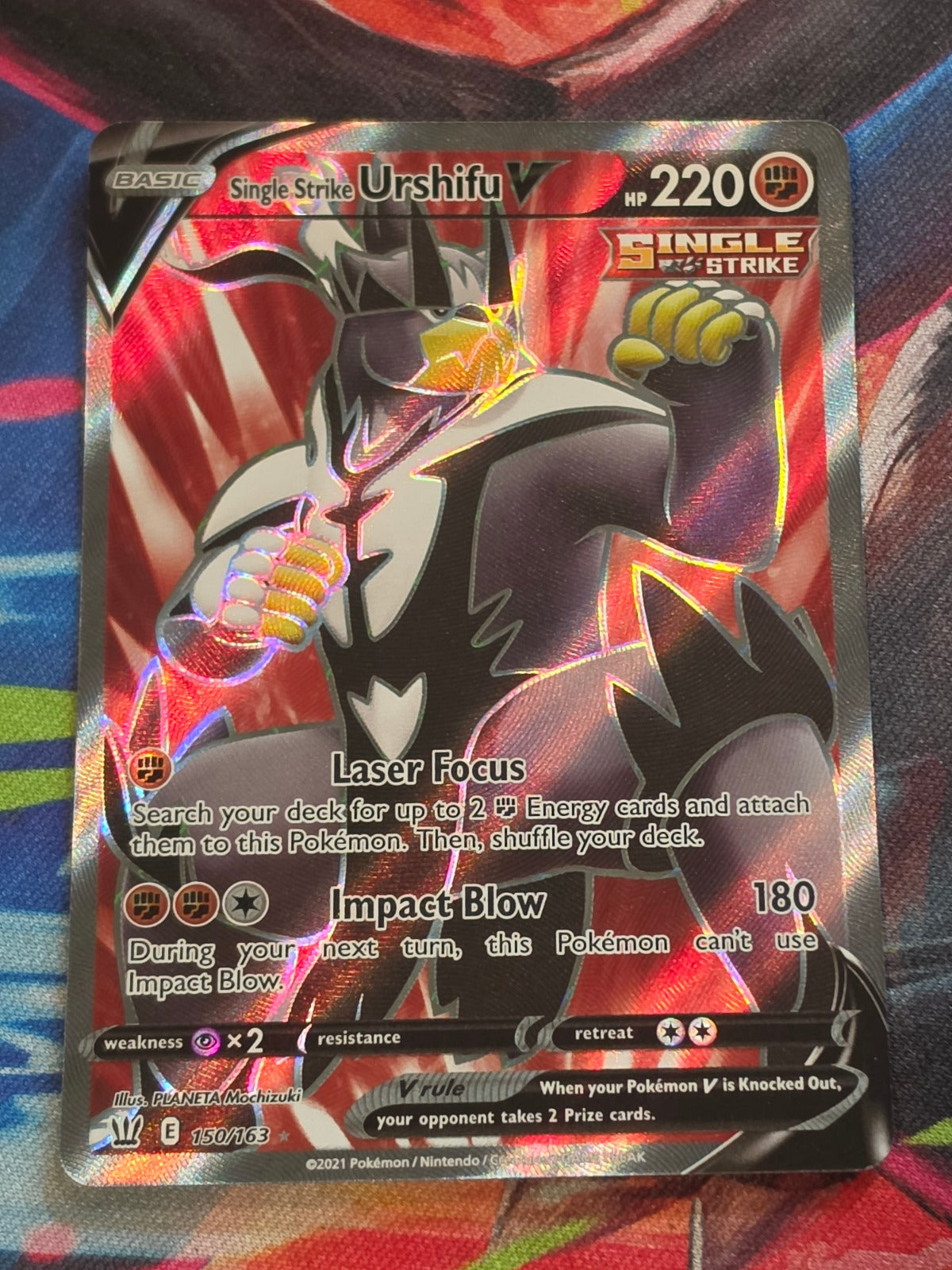 Single Strike Urshifu V (Full Art) Ultra Rare SWSH05: Battle Styles 150/163 NM Pokemon