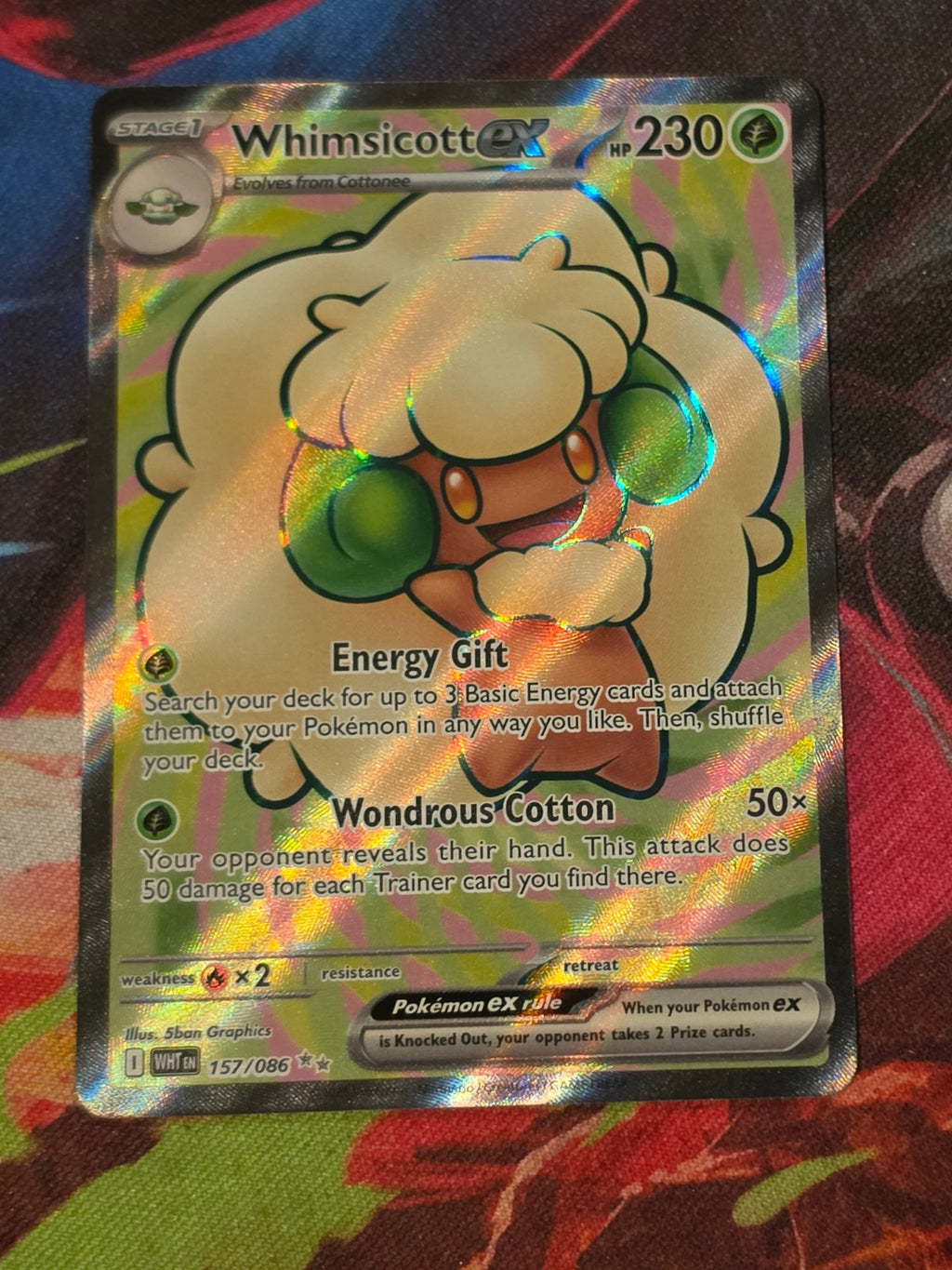 Whimsicott ex Ultra Rare White Flare 157/086 NM Pokemon