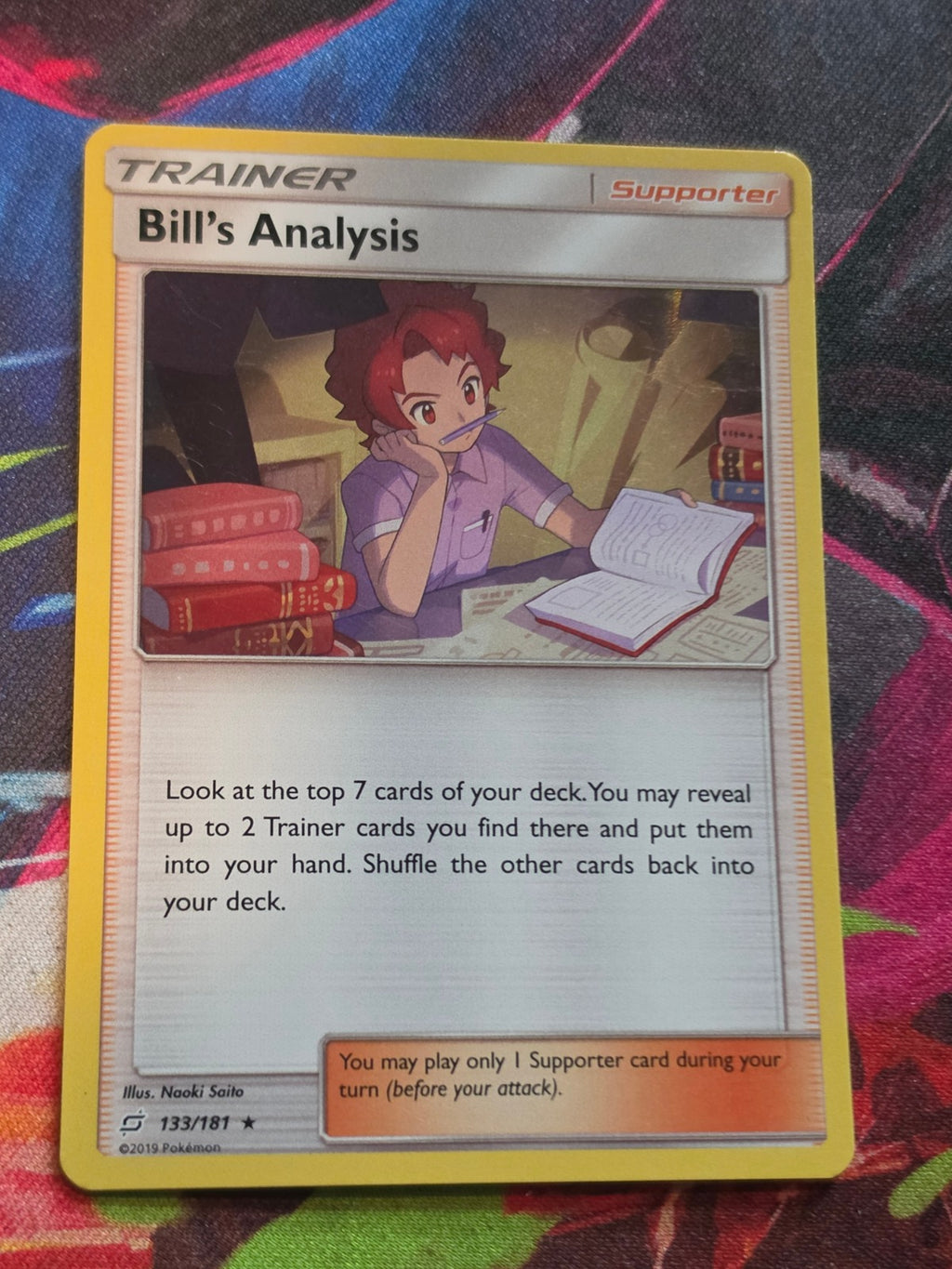 Bill's Analysis Holo Rare Team Up 133/181 NM Pokemon