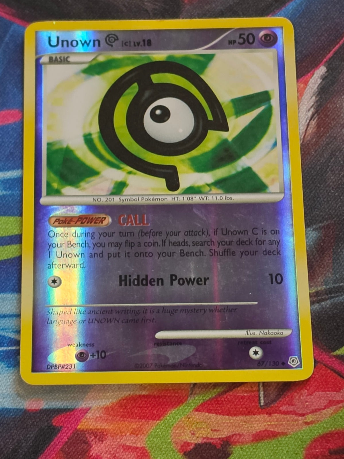 Unown [C] - 67/130 - Diamond and Pearl - Uncommon - Reverse Holo - MP Pokemon