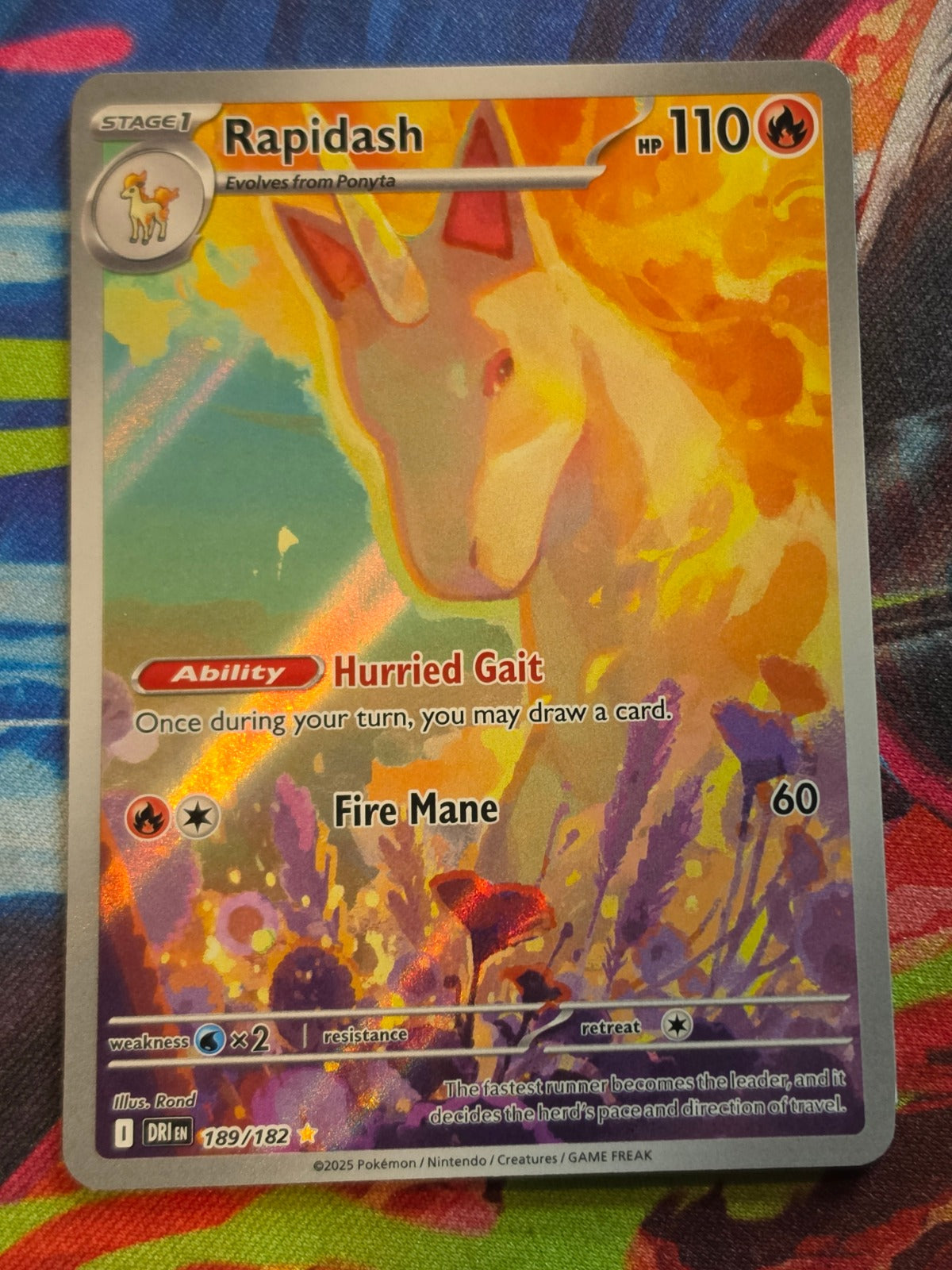 Rapidash Illustration Rare SV10: Destined Rivals 189/182 NM- Pokemon