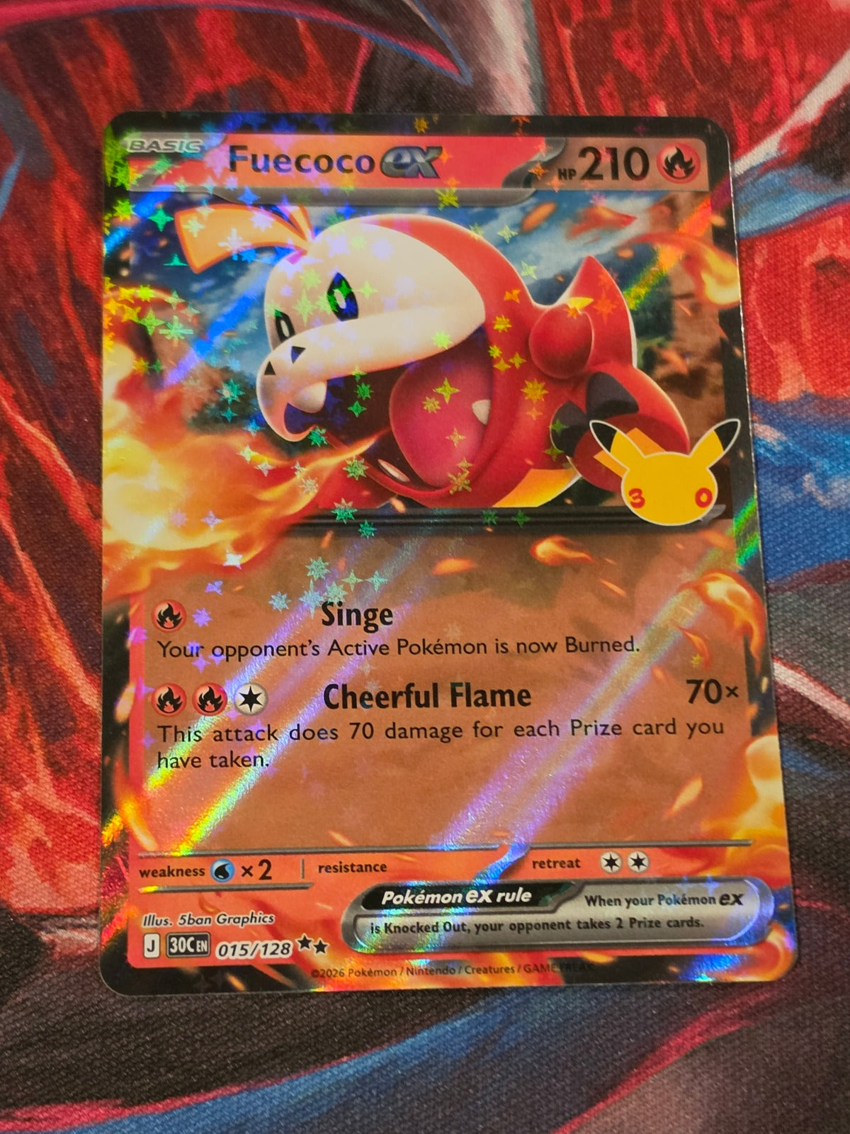 Fuecoco ex - 015/128 - ME: 30th Celebration - Double Rare - NM - Pokemon