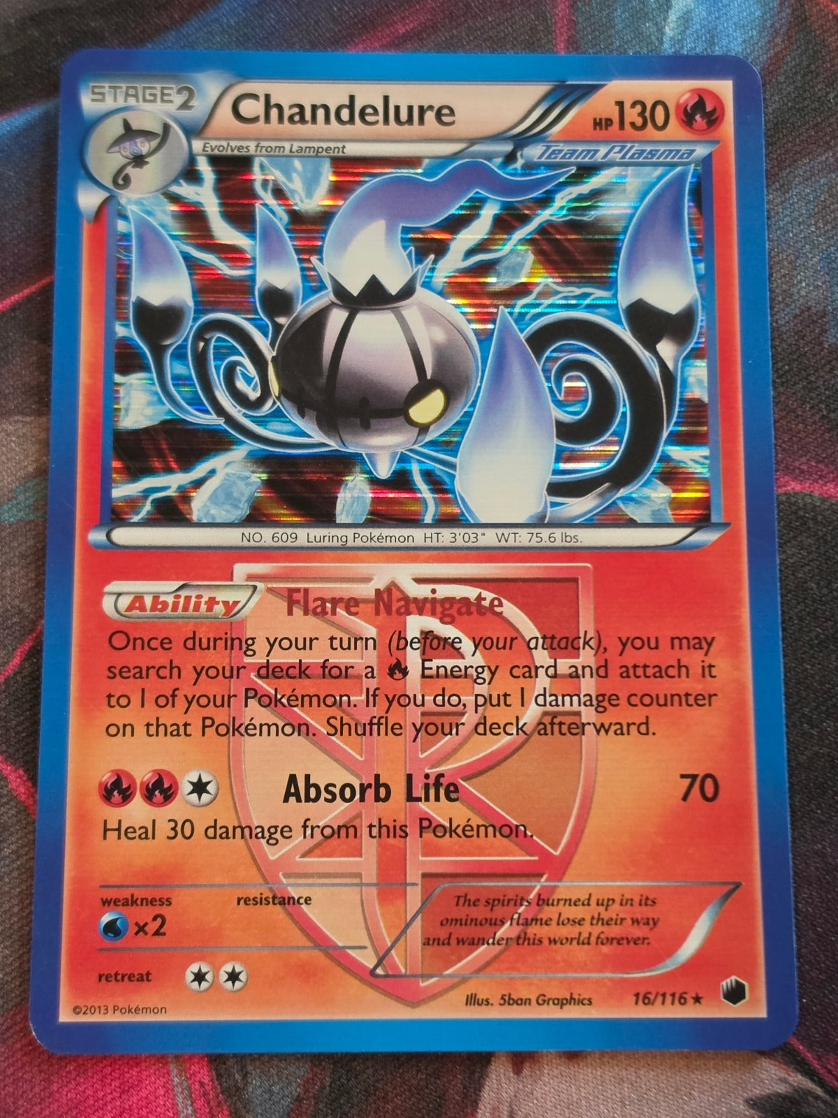 Chandelure (Team Plasma) - 16/116 - Plasma Freeze - Holo Rare - NM - Pokemon