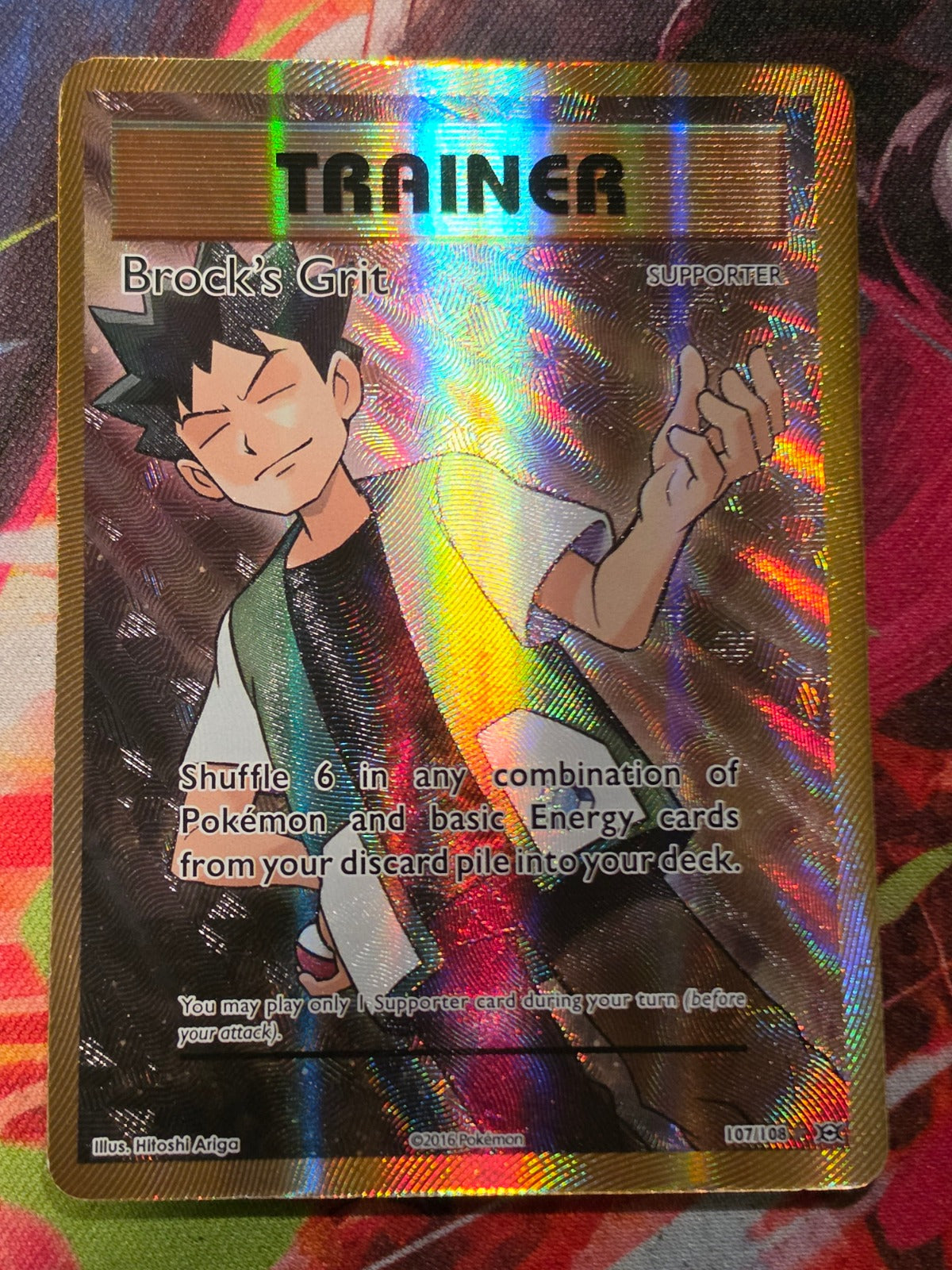 Brock's Grit (Full Art) Ultra Rare XY - Evolutions 107/108 LP+ Pokemon