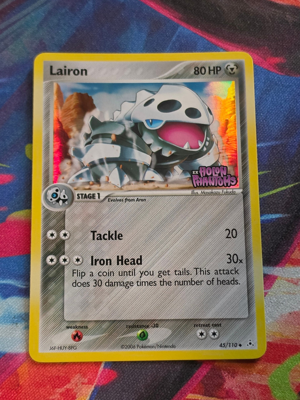 Lairon Uncommon Reverse Holo EX Holon Phantoms 45/110 NM-/LP+ Pokemon