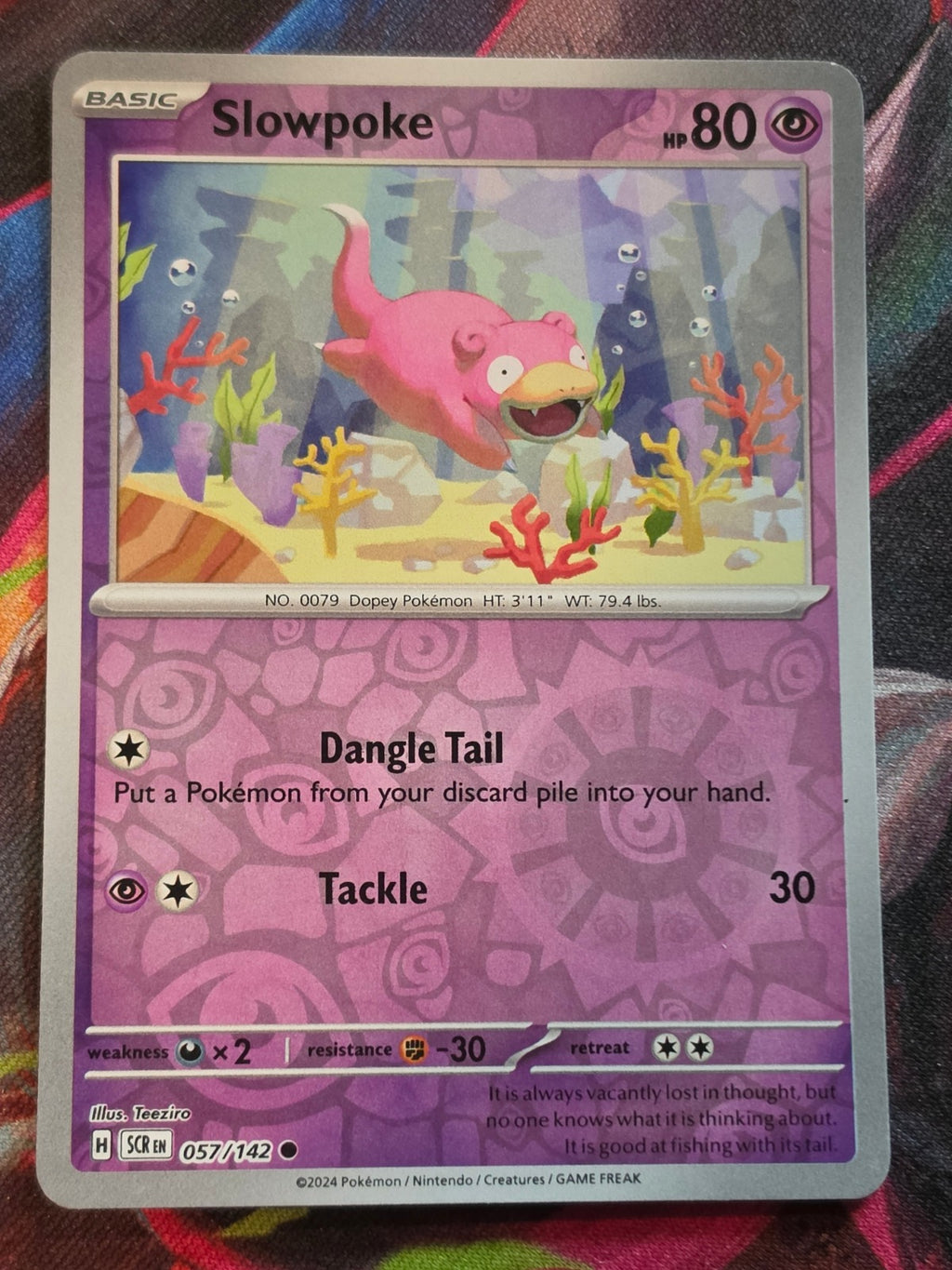 Slowpoke Common Reverse Holo SV07: Stellar Crown 057/142 NM- Pokemon