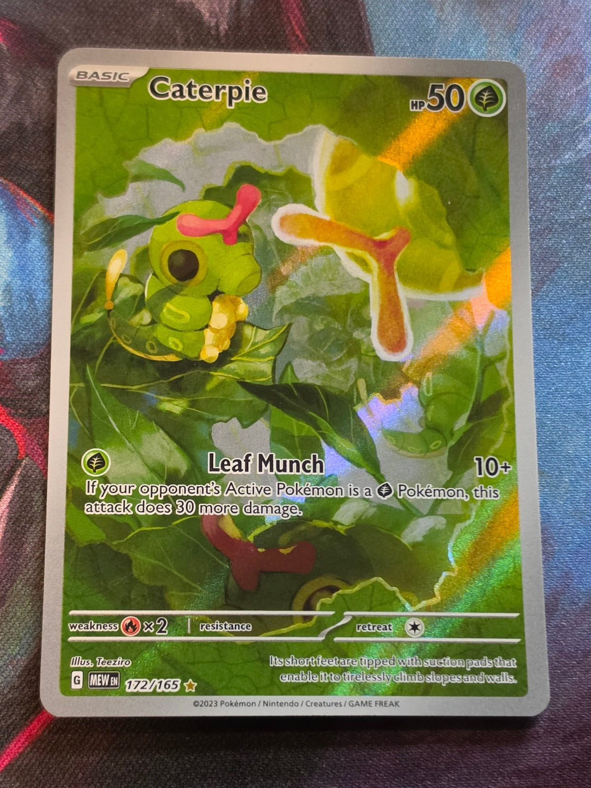 Caterpie Illustration Rare Scarlet & Violet 151 172/165 NM Pokemon