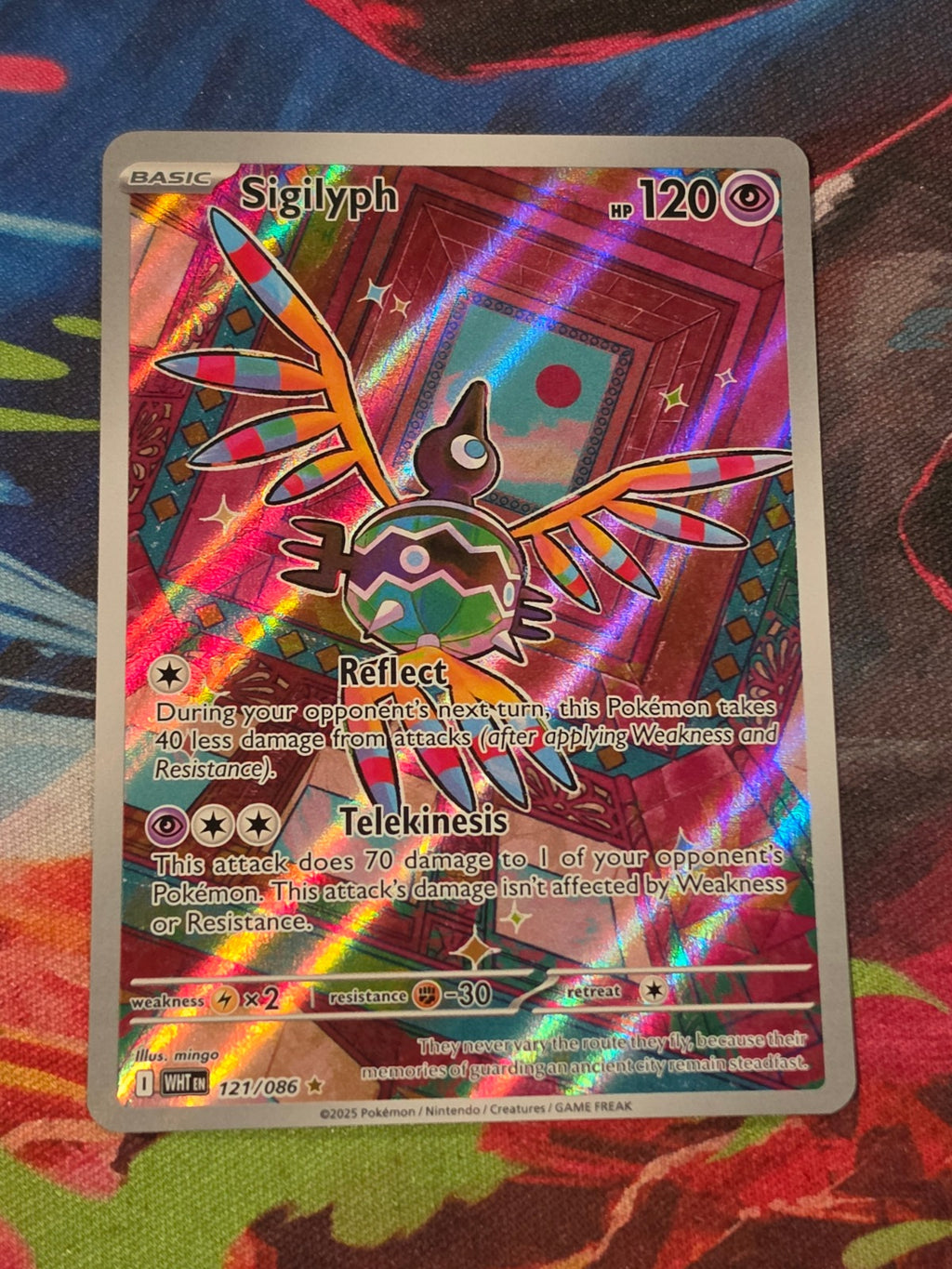 Sigilyph Illustration Rare White Flare 121/086 NM Pokemon