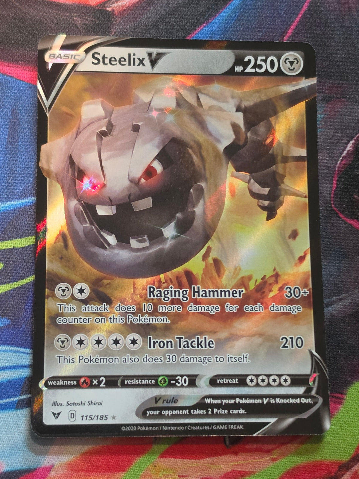 Steelix V Ultra Rare SWSH04: Vivid Voltage 115/185 NM Pokemon