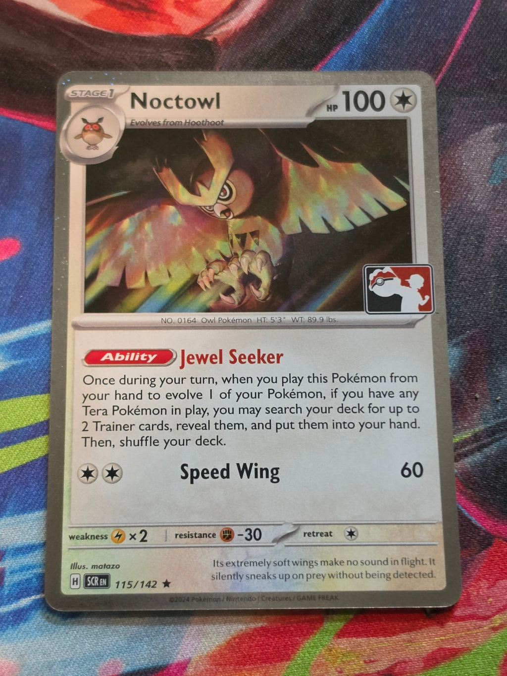 Noctowl (Cosmos Holo) Rare Prize Pack Series Cards 115/142 NM Pokemon