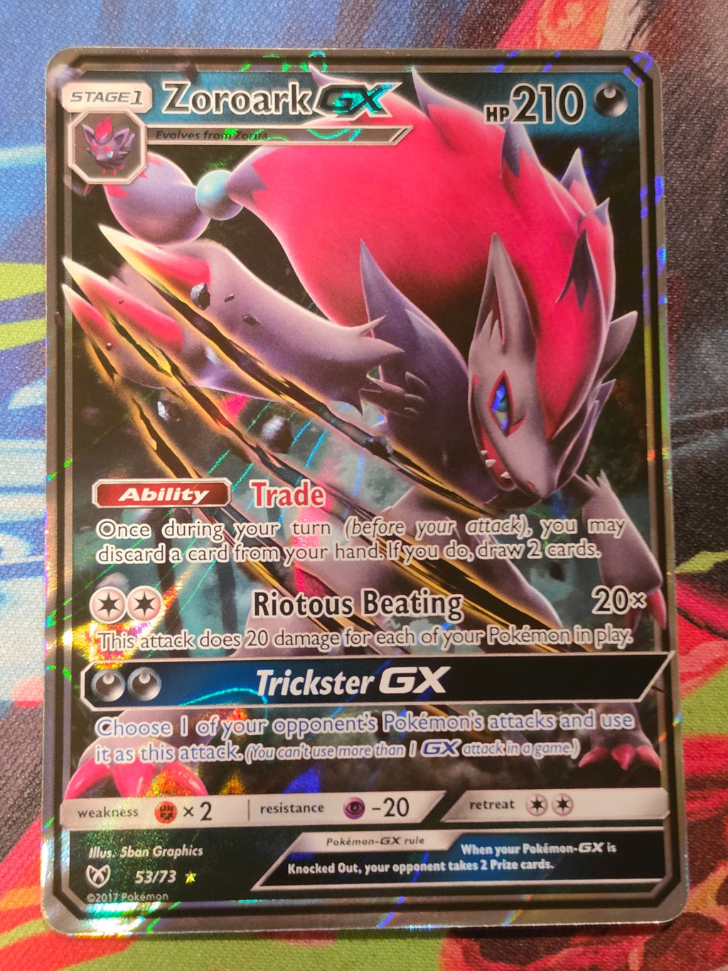 Zoroark GX Ultra Rare Shining Legends 53/73 NM Pokemon