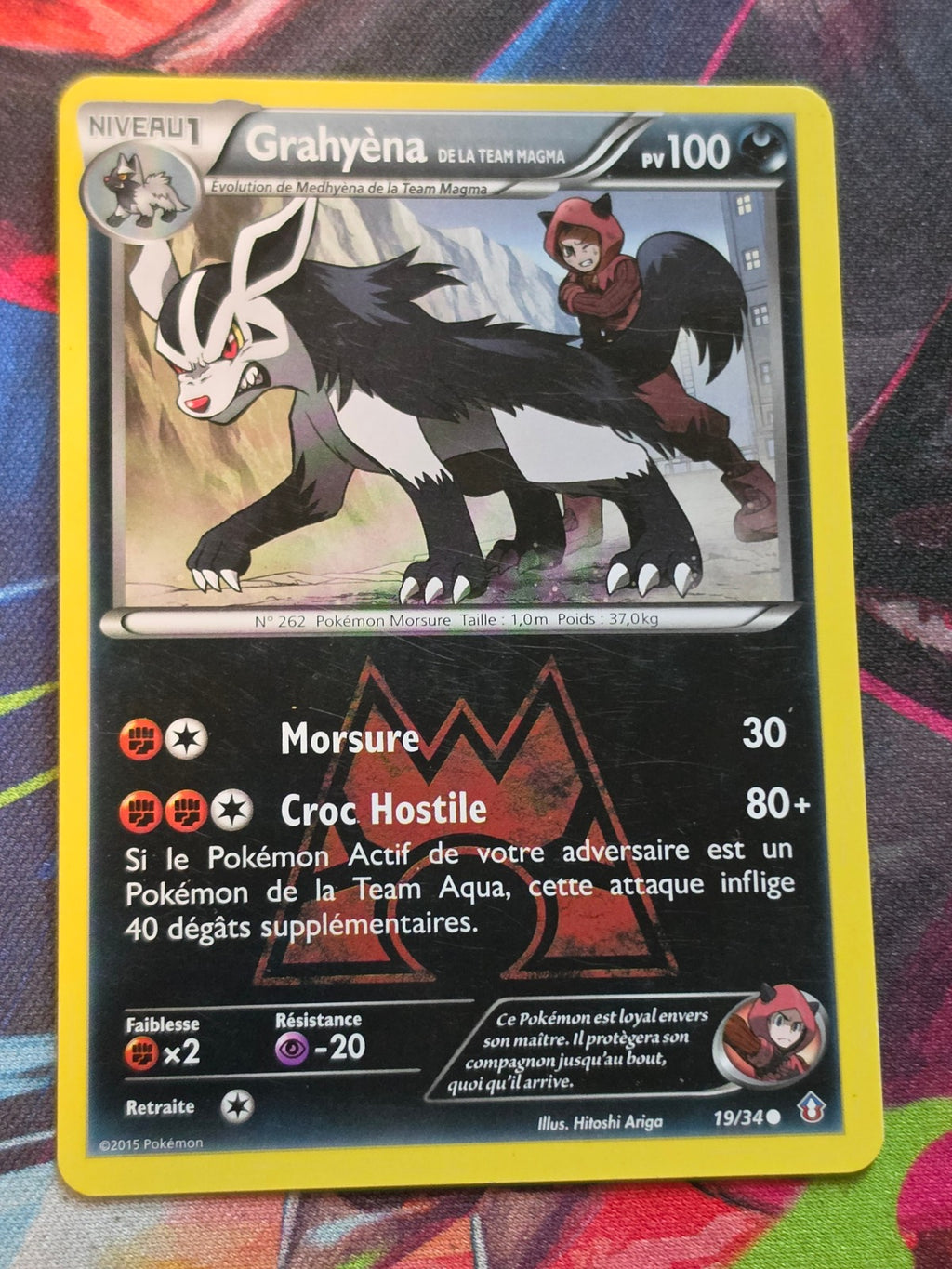 Team Magma's Mightyena - 19/34 - Double Crisis - Common - LP - French Pokemon