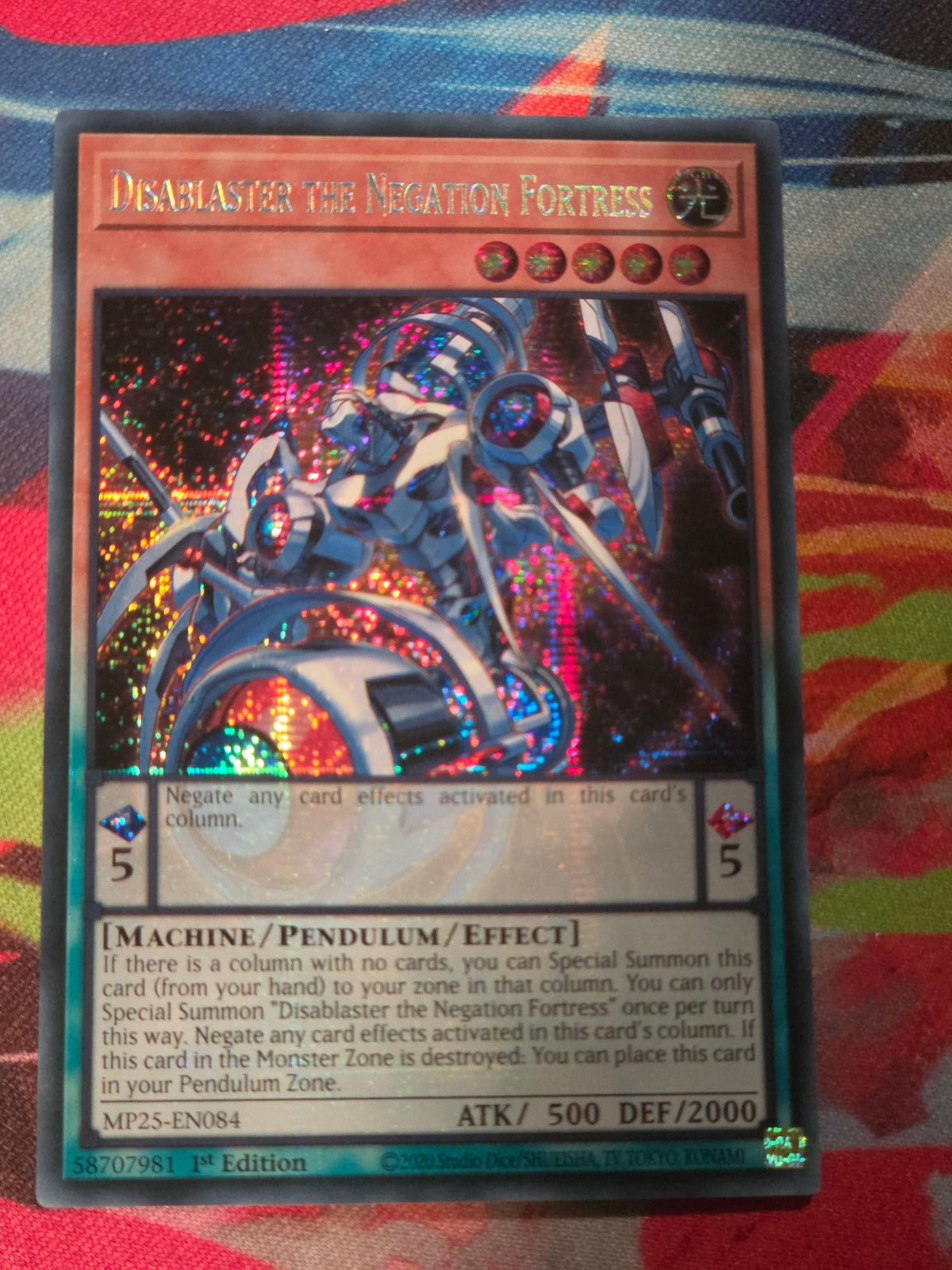 Disablaster the Negation Fortress Prismatic Secret Rare 2025 Mega-Pack MP25-EN084 1st Edition LP Yu-Gi-Oh!