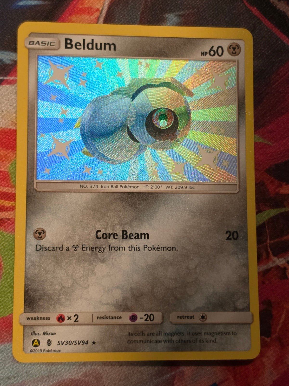 Beldum Shiny Holo Rare Hidden Fates: Shiny Vault SV30/SV94 LP Pokemon