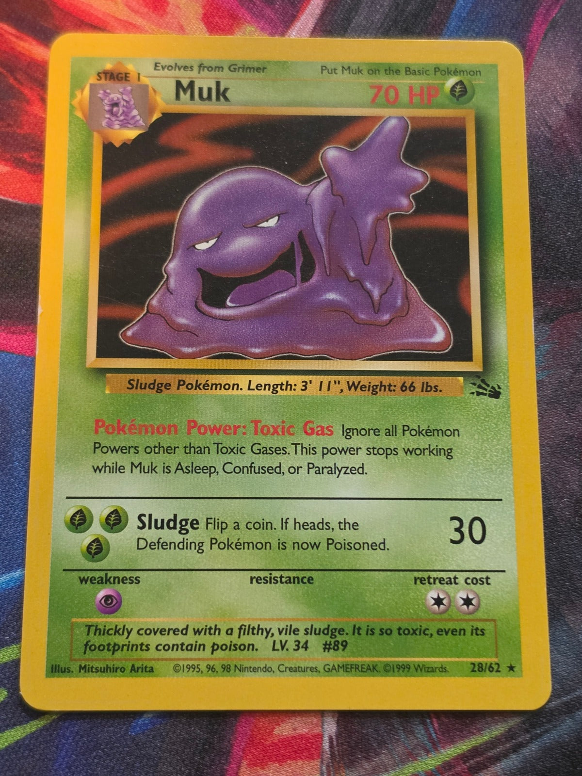 Muk (28) Unlimited Rare Fossil 28/62 LP+ Pokemon