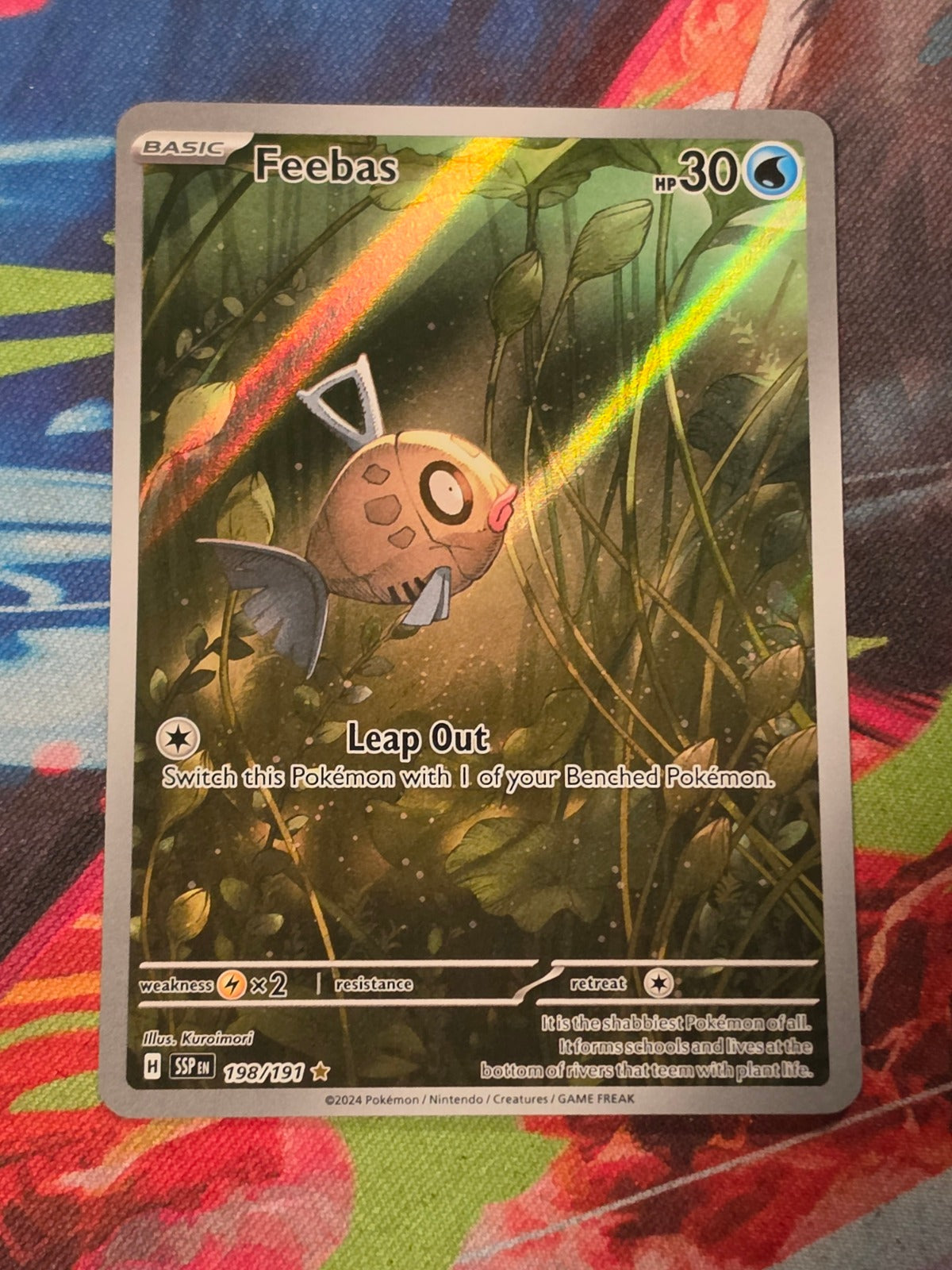Feebas Illustration Rare SV08: Surging Sparks 198/191 NM Pokemon