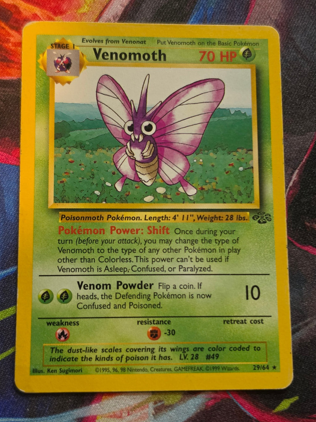 Venomoth Rare Jungle 29/64 HP Pokemon