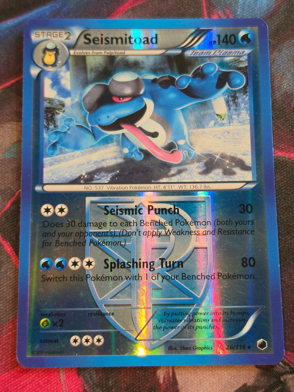 Seismitoad (Team Plasma) - 26/116 - Plasma Freeze - Rare - Reverse Holo - LP - Pokemon
