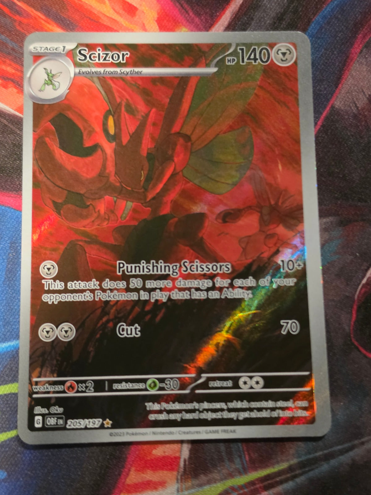 Scizor Illustration Rare Obsidian Flames 205/197 NM Pokemon