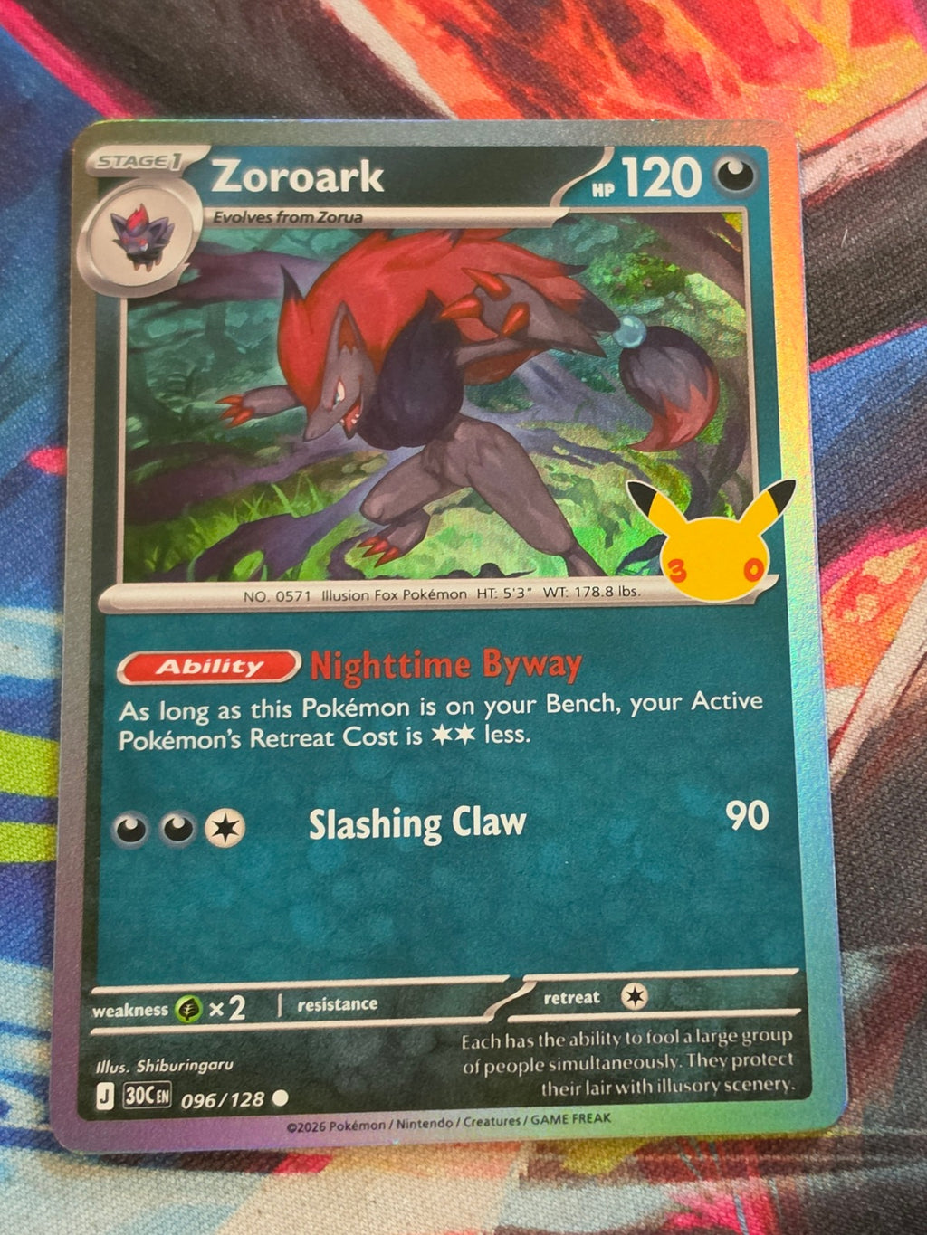 Zoroark - 096/128 - ME: 30th Celebration - Common - NM - Pokemon