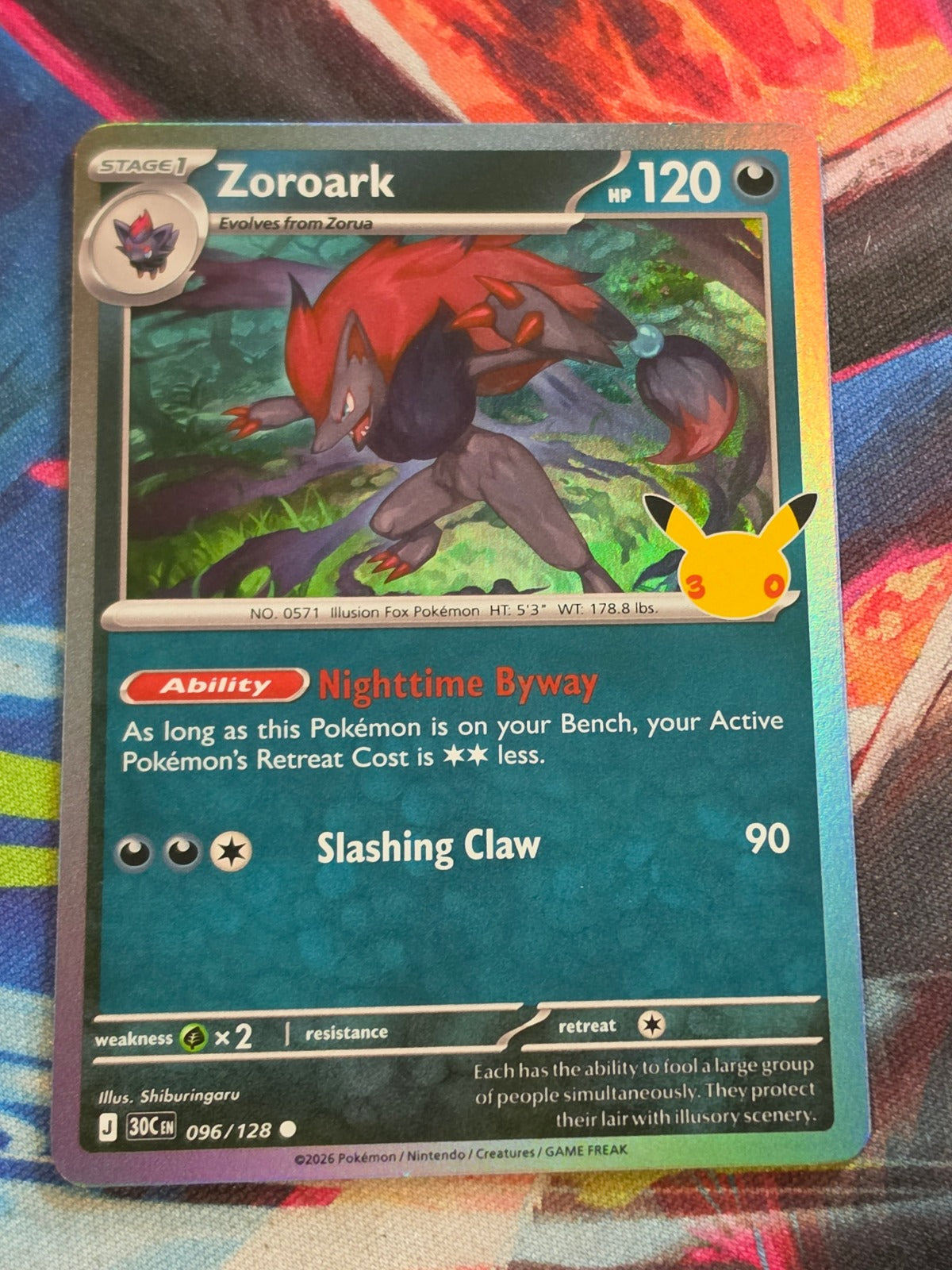 Zoroark - 096/128 - ME: 30th Celebration - Common - NM - Pokemon