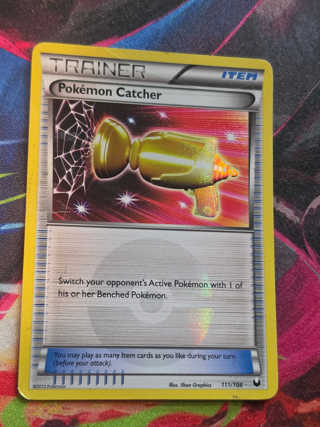 Pokemon Catcher (Gold) Secret Rare Dark Explorers 111/108 HP Pokemon