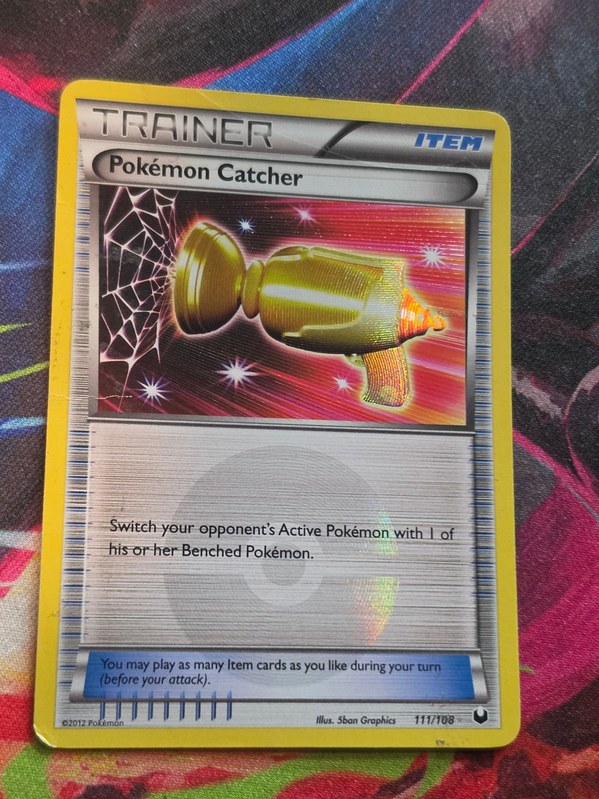 Pokemon Catcher (Gold) Secret Rare Dark Explorers 111/108 HP Pokemon