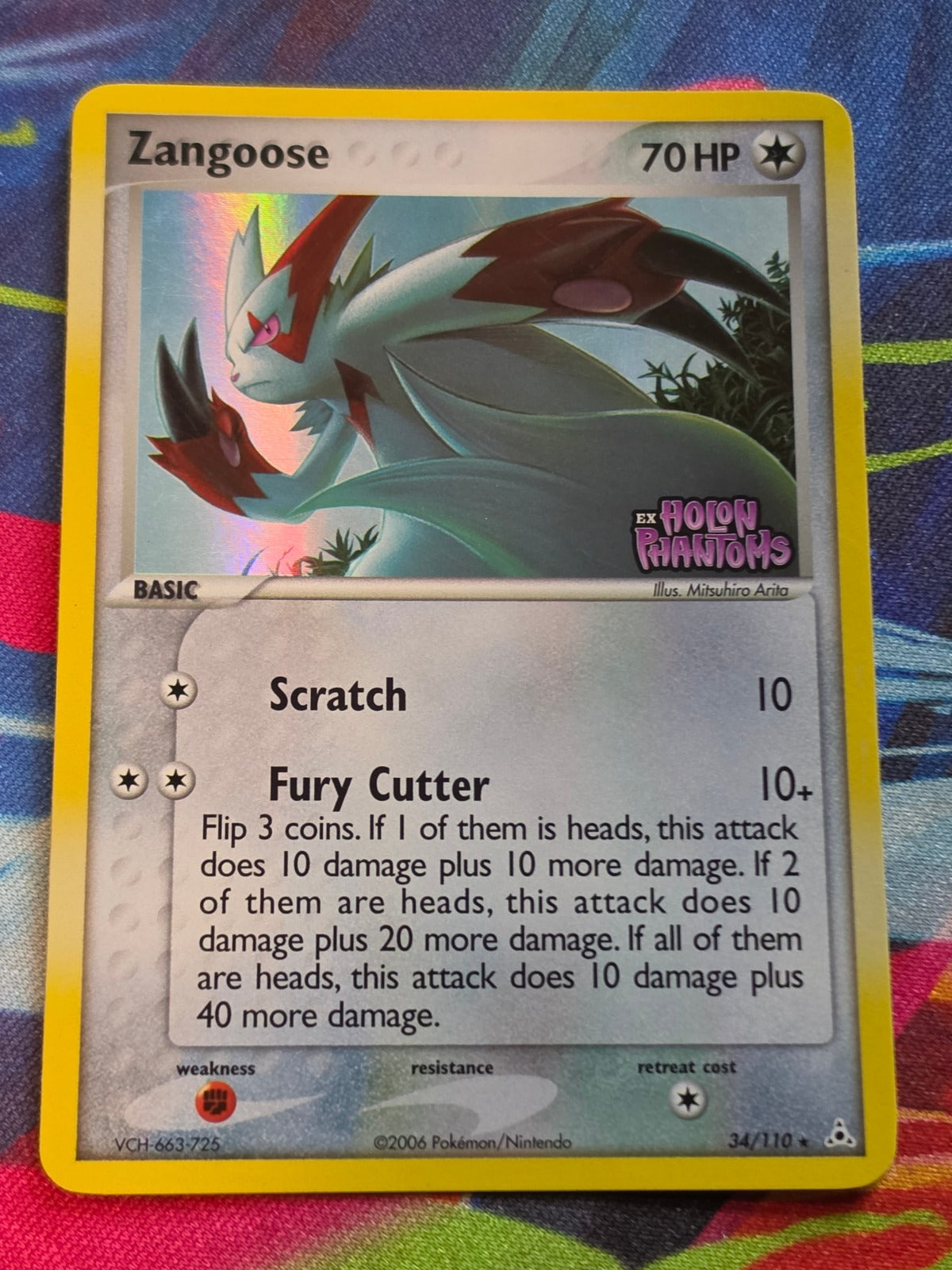 Zangoose Rare Reverse Holo EX Holon Phantoms 34/110 LP Pokemon